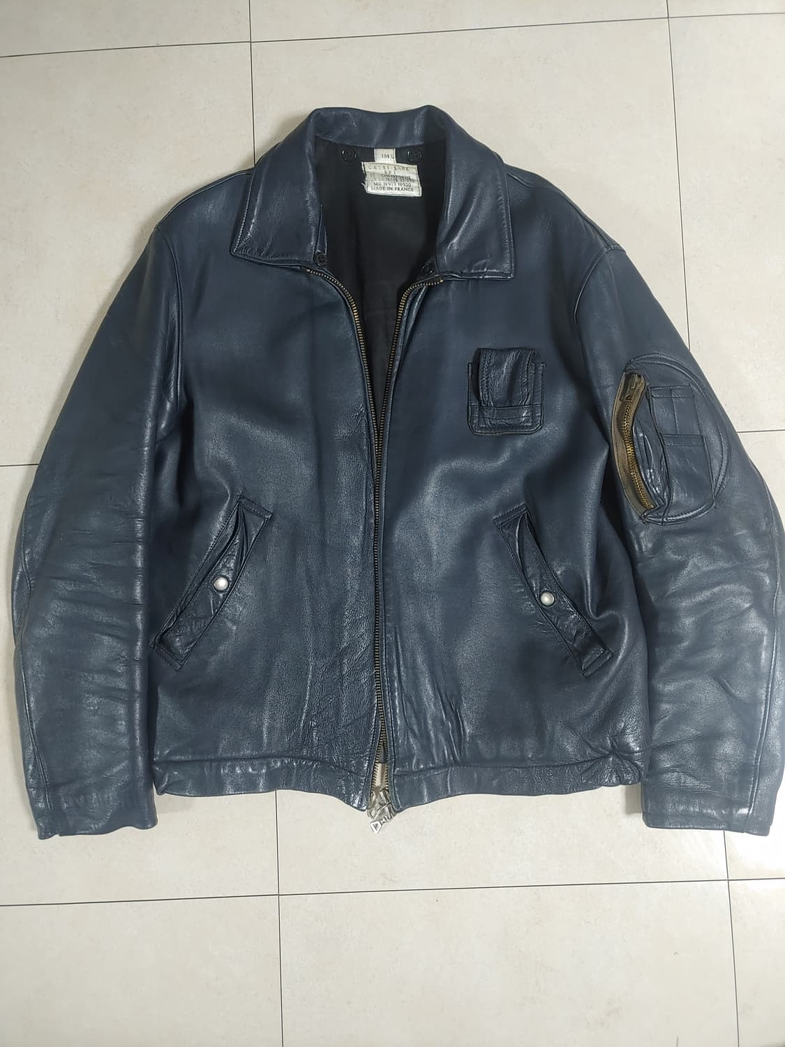 60s 프랑스군 플라이트 레더자켓 상품이미지1