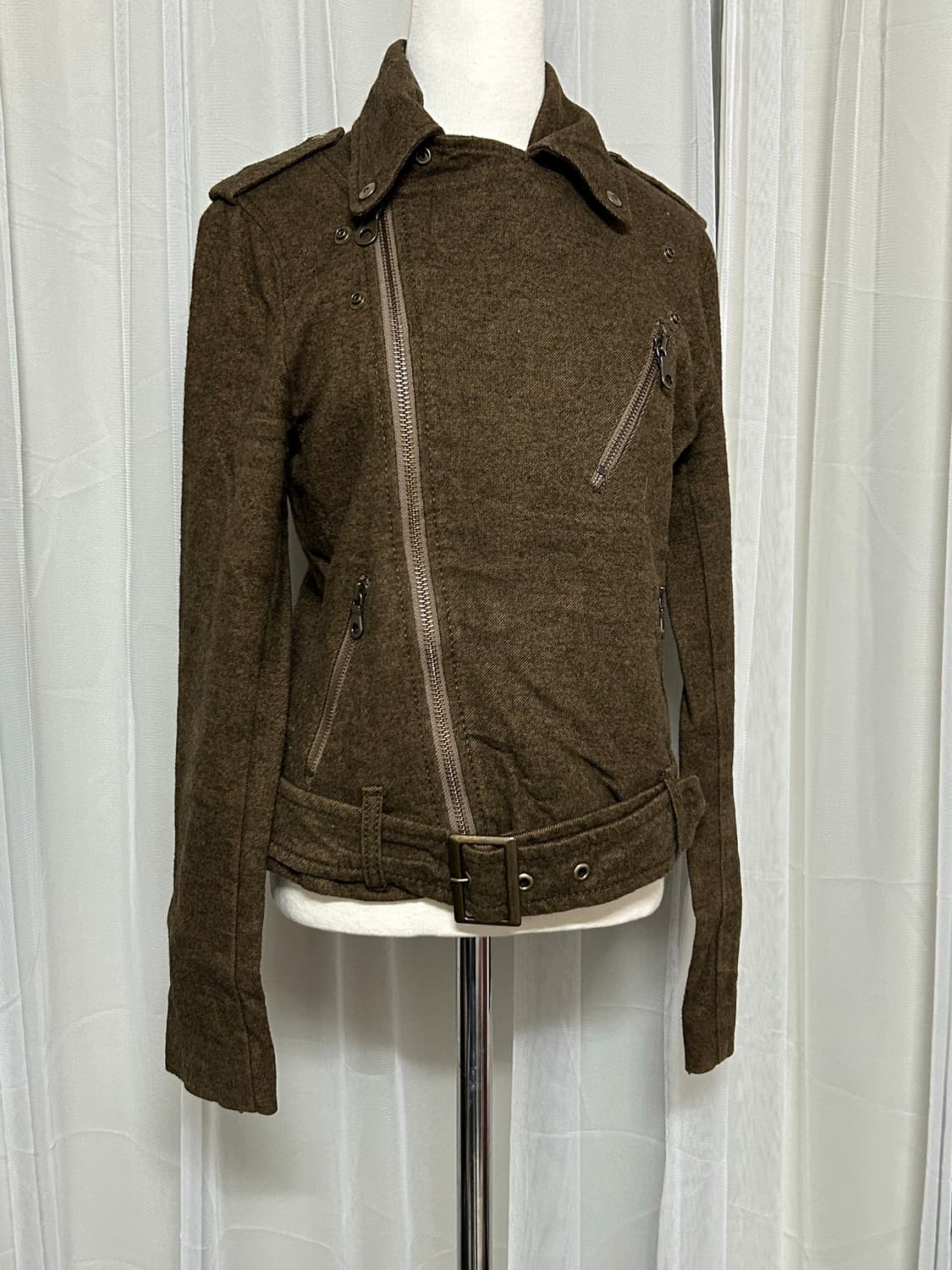 00‘s y2k 빈티지 하이넥 브라운 자켓  상품이미지1