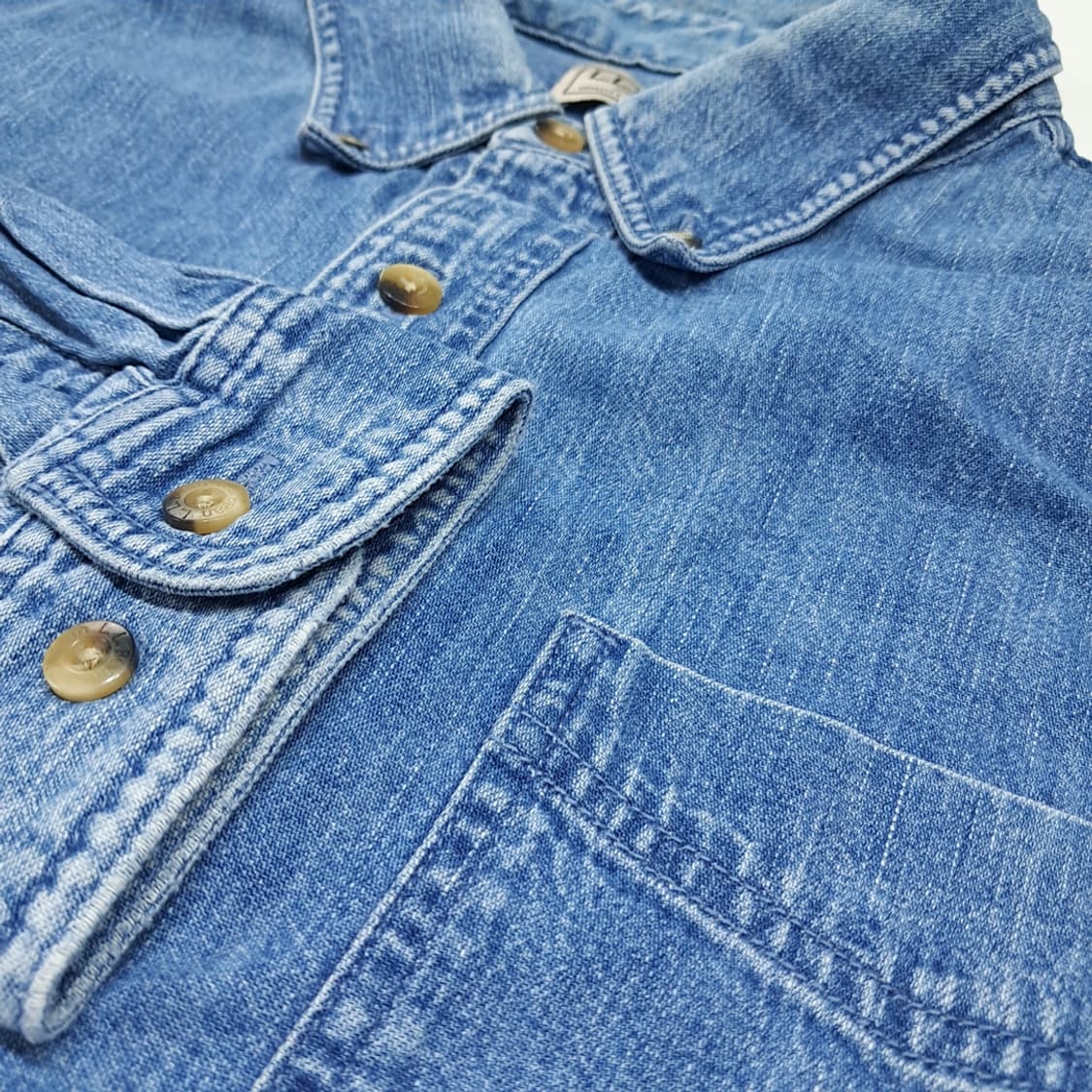 CL590 XL 엘엘빈 90s 버튼다운 클래식 데님셔츠 남방 상품이미지4