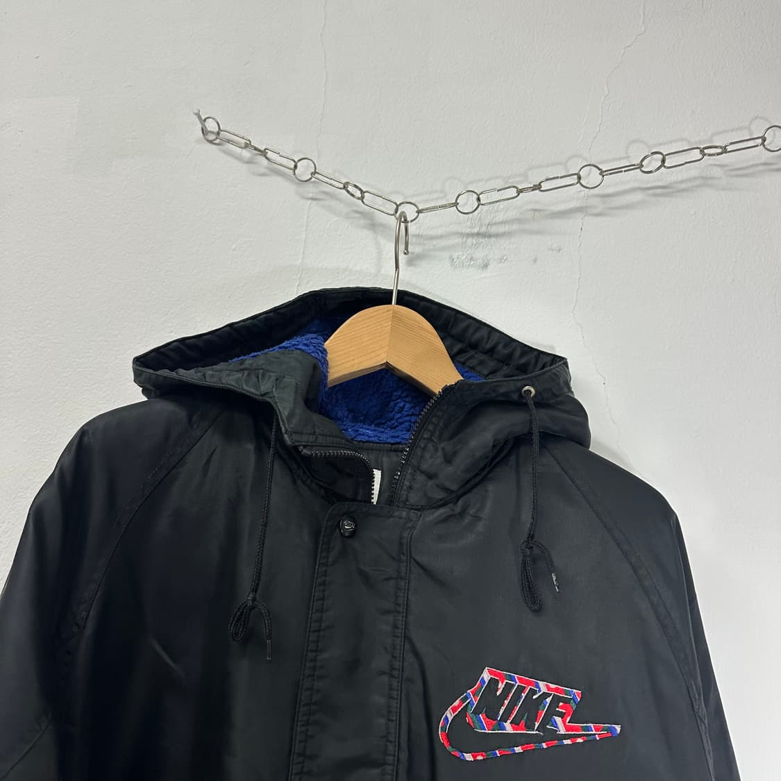 L-XL 나이키 블랙 오버핏 레인보우로고 롱 후드돕바 상품이미지5