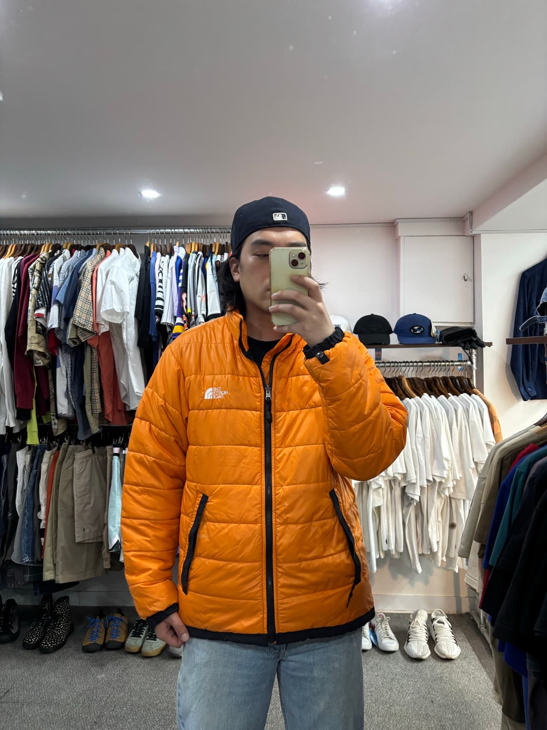 노스페이스 경량 패딩 오렌지 상품이미지8