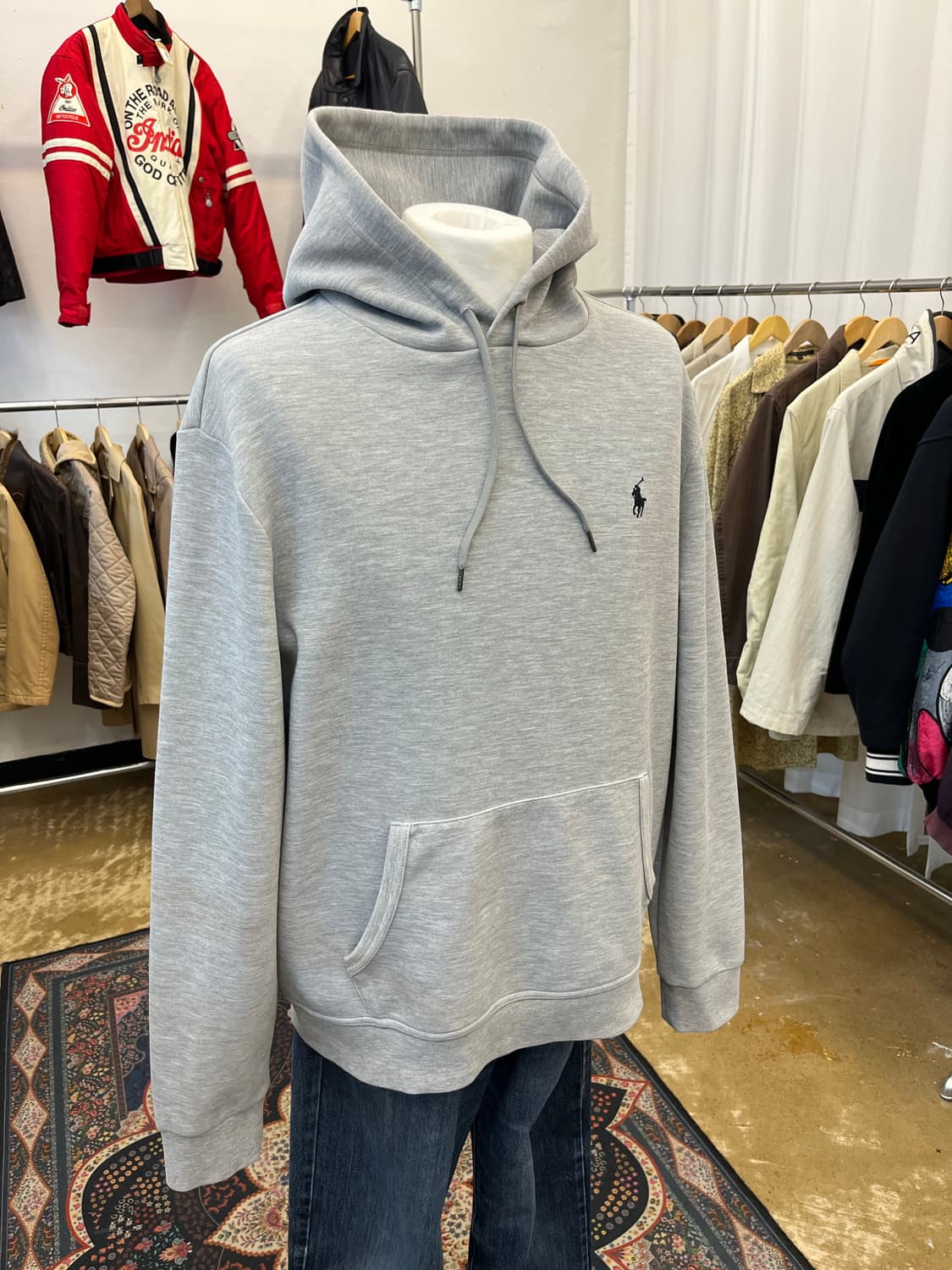 폴로 랄프 로렌 포니 로고 후드티 그레이 상품이미지1