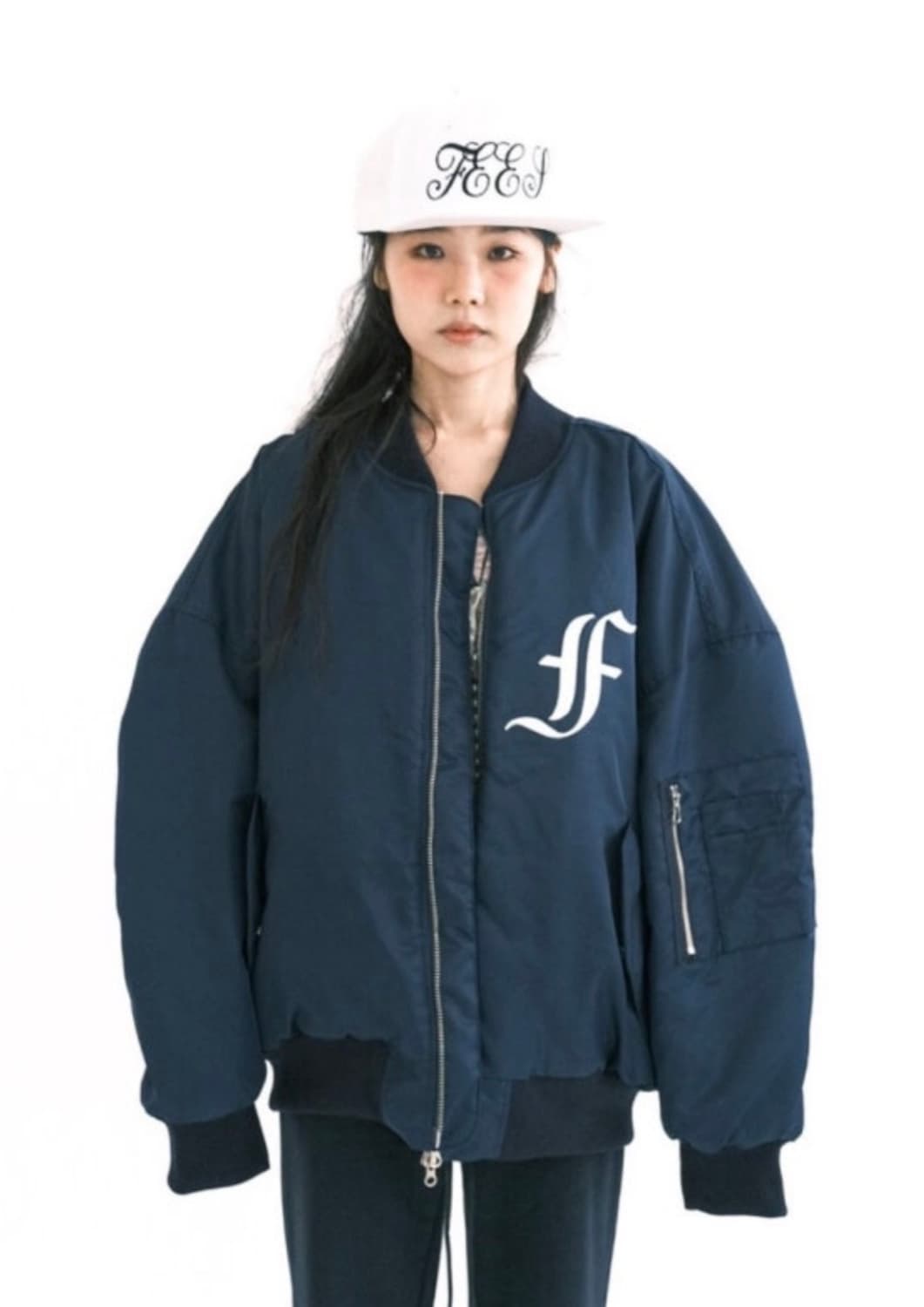 택o 샵페어리 봄버자켓 네이비 상품이미지1