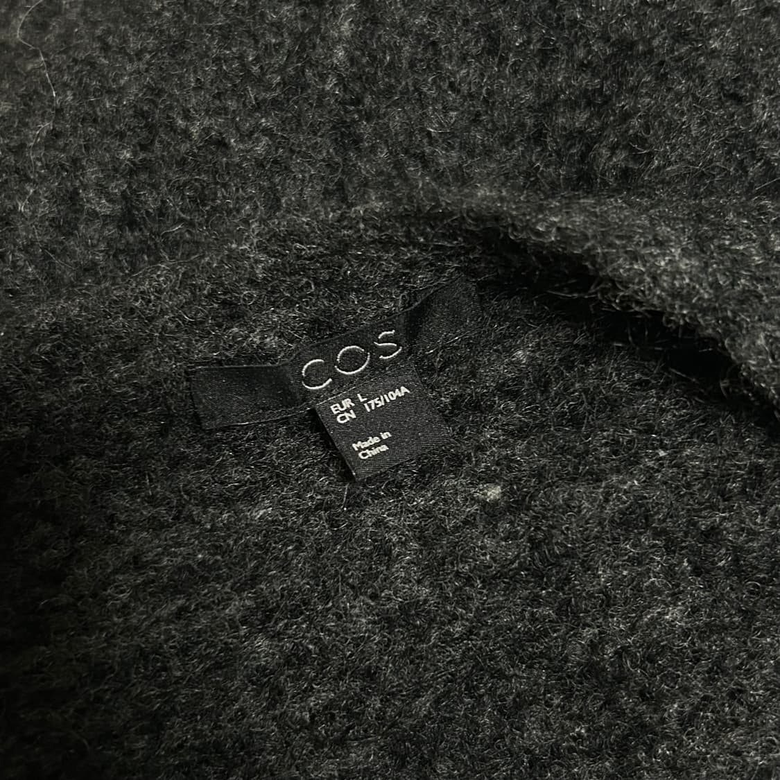 COS 코스 청키 울 랩 가디건 니트 그레이 차콜 챠콜 L  상품이미지9