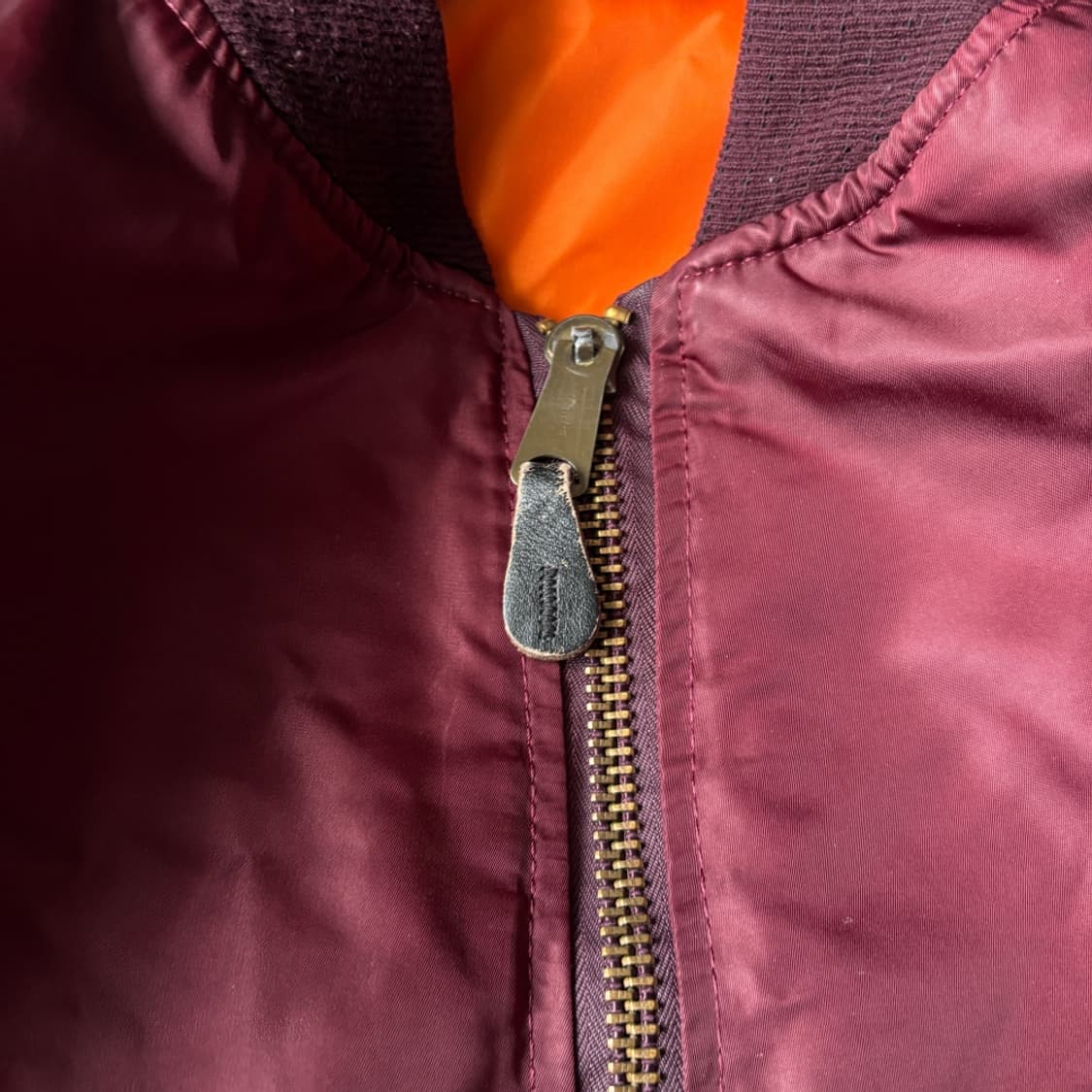 90년대 미국 생산 알파인더스트리 버건디 양면 ma-1 자켓 상품이미지5