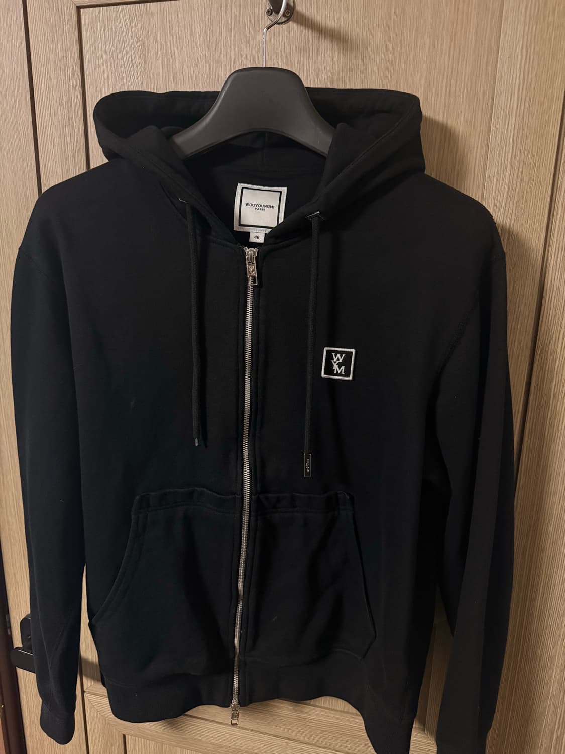 우영미 백로고 후드집업 블랙  상품이미지2