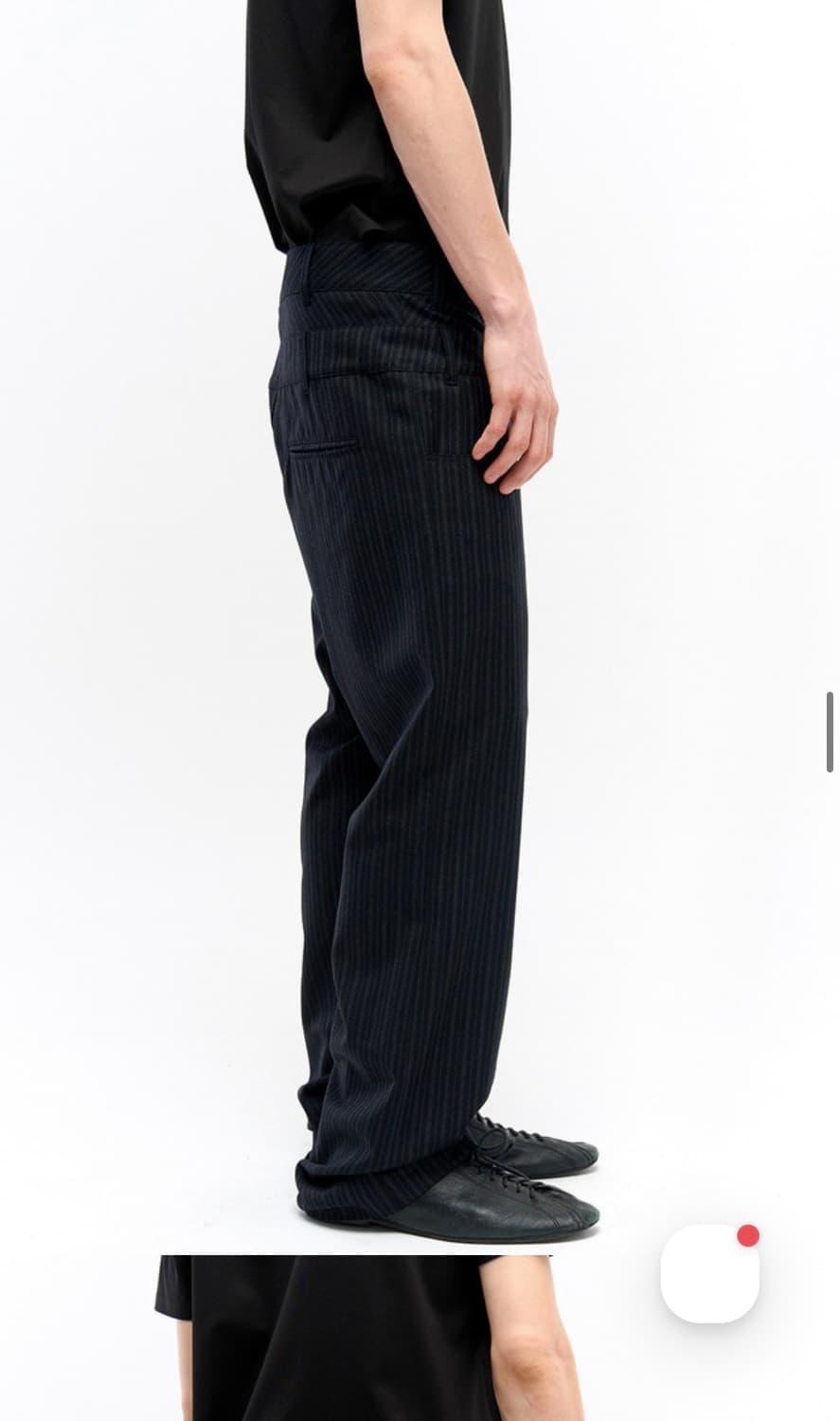 DAISY STRIPE SLACKS - BLACK 상품이미지4