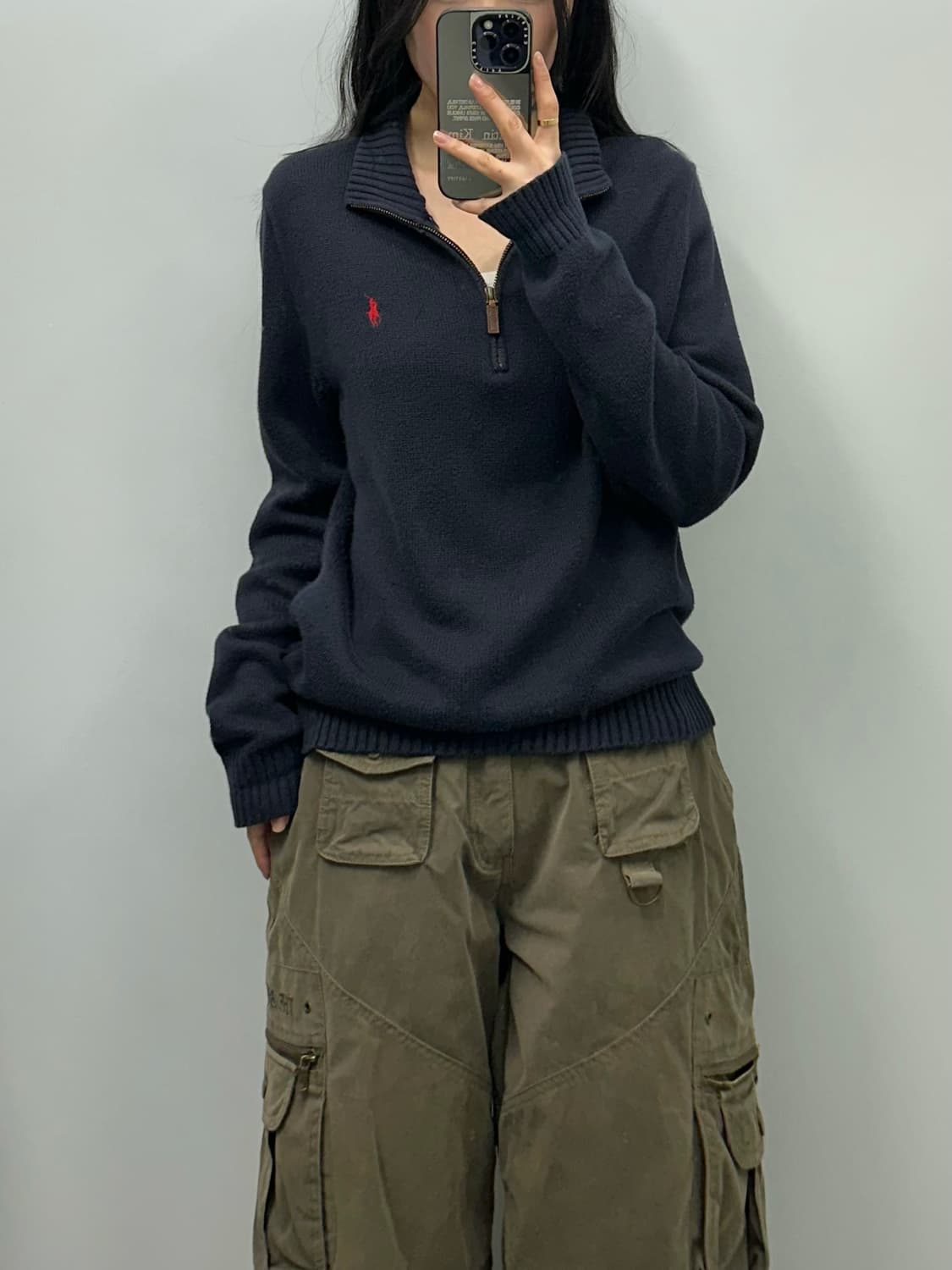 폴로 랄프로렌 블랙 반집업 니트 상품이미지1