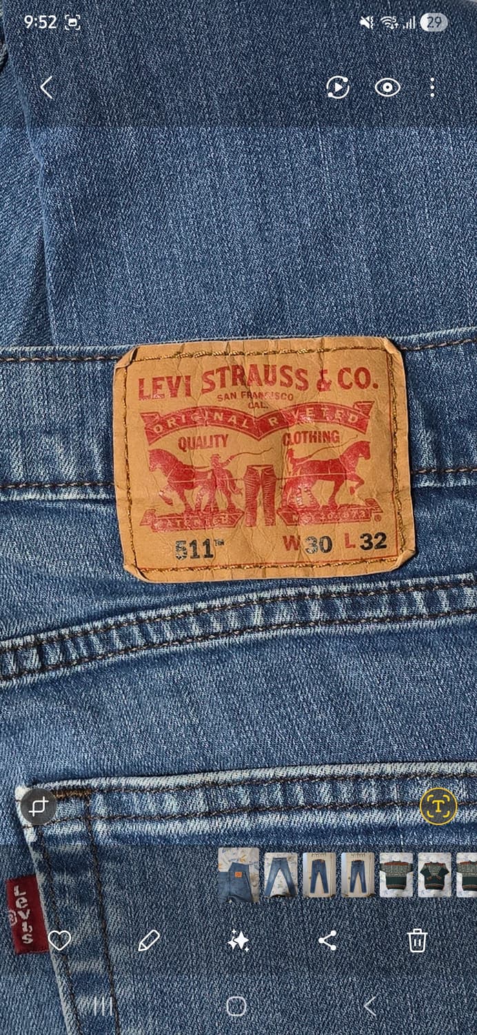 리바이스 511 청바지 W30 L32 상품이미지3