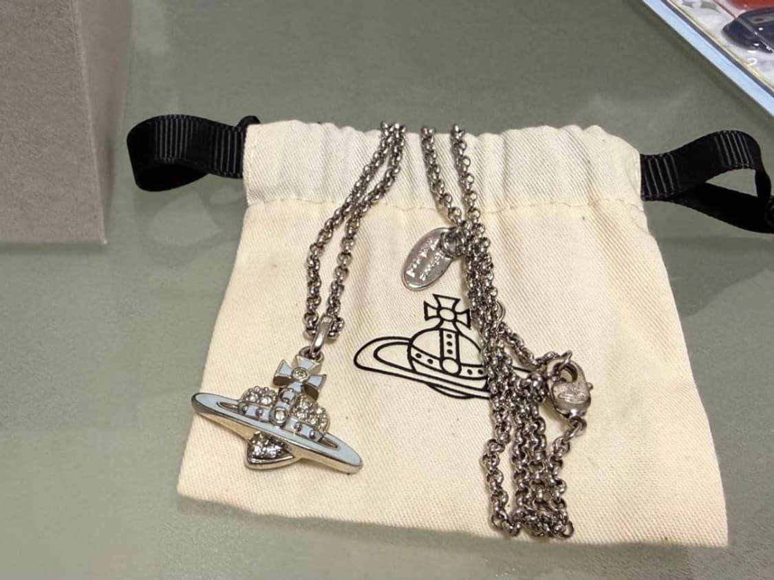 비비안웨스트우드 아카이브 콜드베이비블루 디아망떼 orb 팬던트 목걸이 상품이미지1