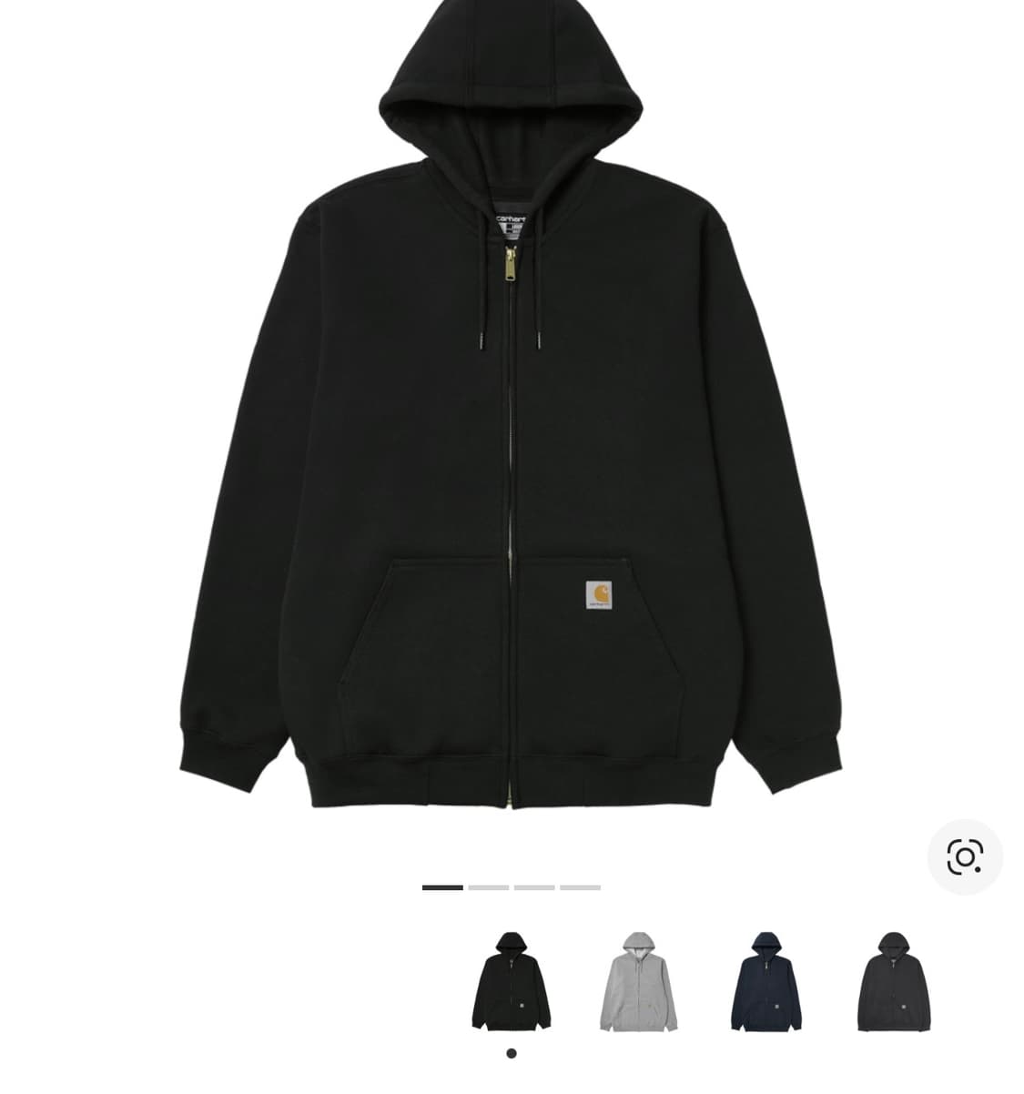 칼하트 루즈 핏 미드웨이트 레귤러 풀 집 스웨트셔츠 블랙 상품이미지1