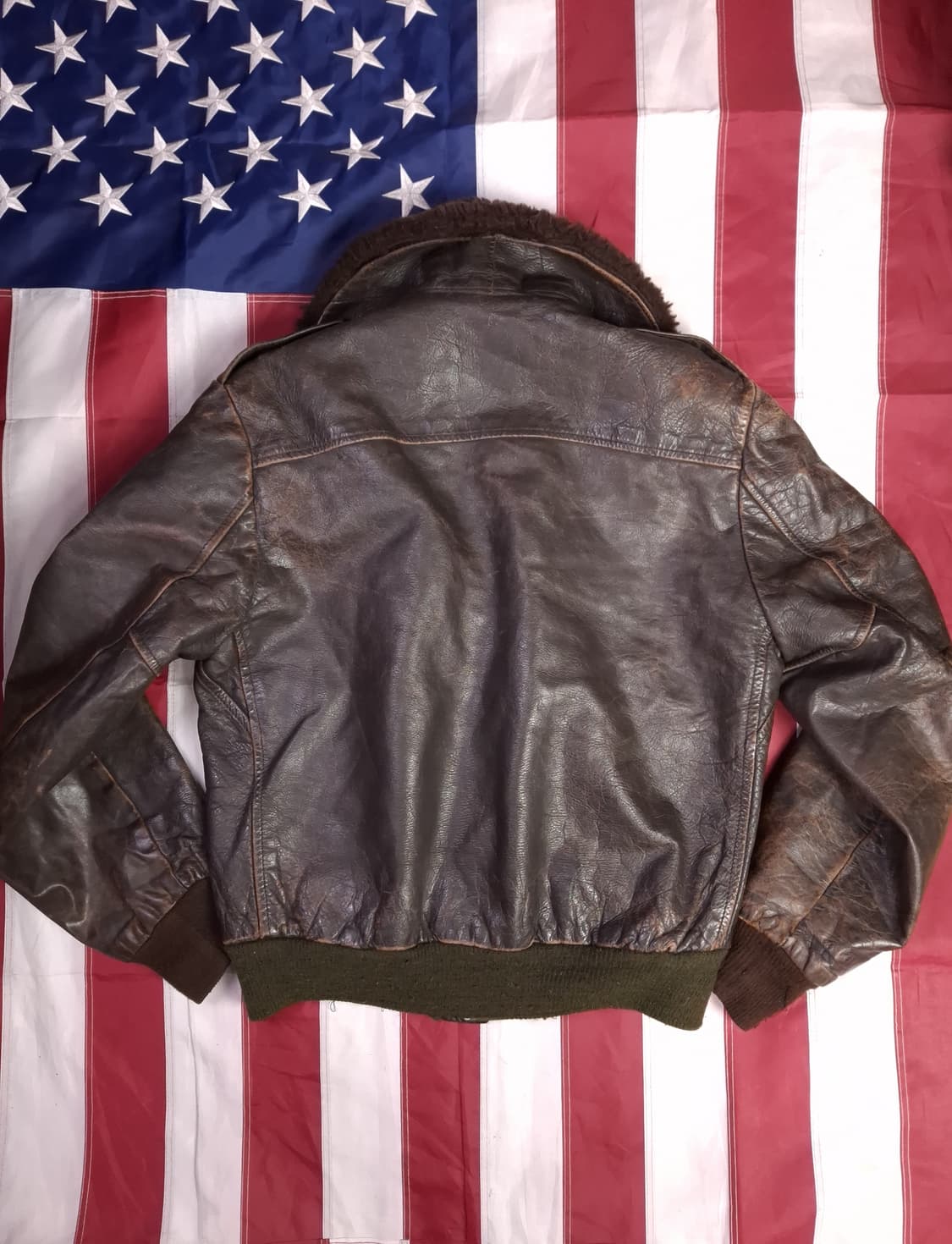 70's 미국제조 리얼레더 미해군 G-1 TYPE 항공자켓 상품이미지9