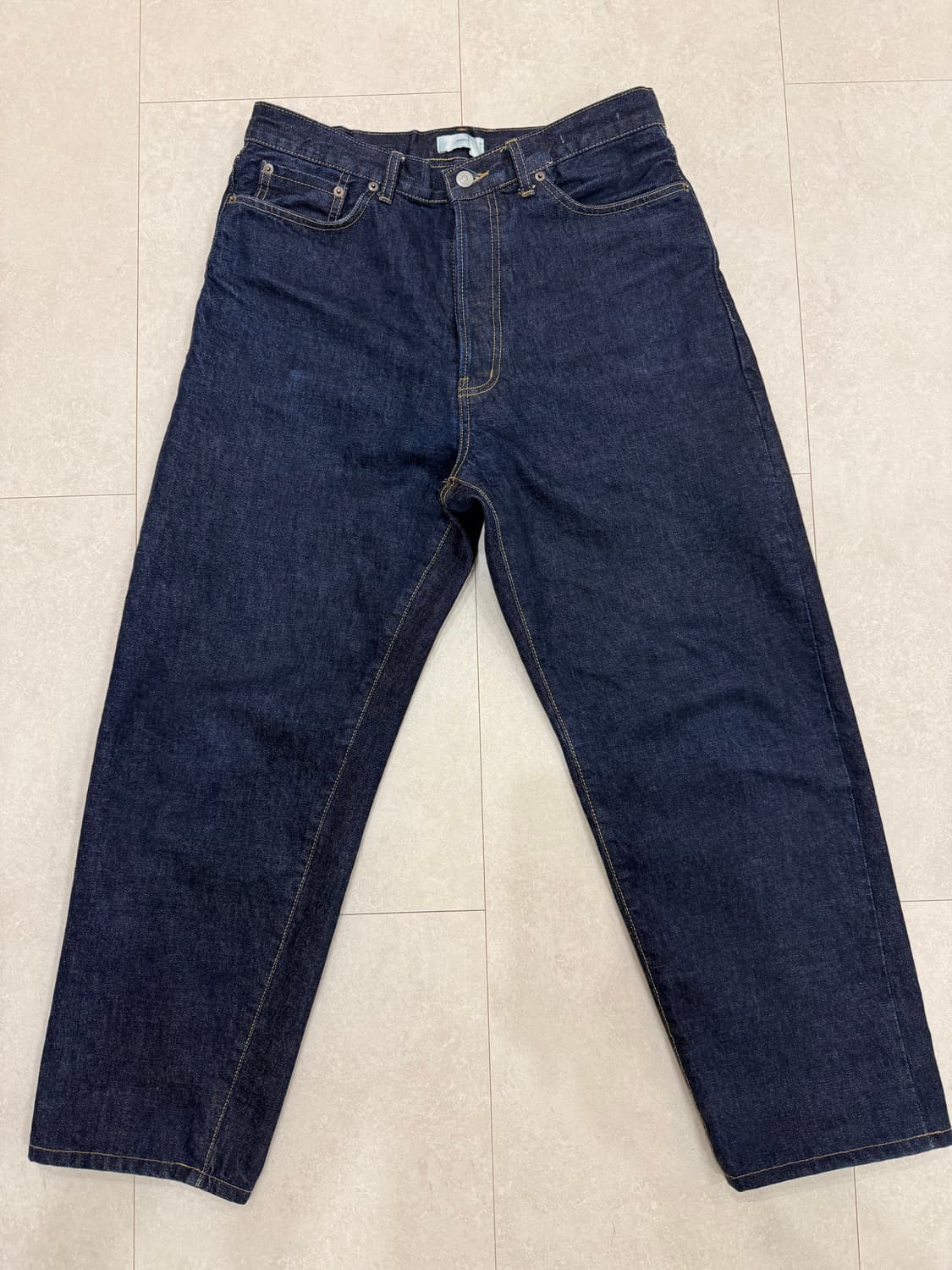 아워셀브스 와이드 테이퍼드 데님 원워시 인디고 1사이즈 상품이미지2