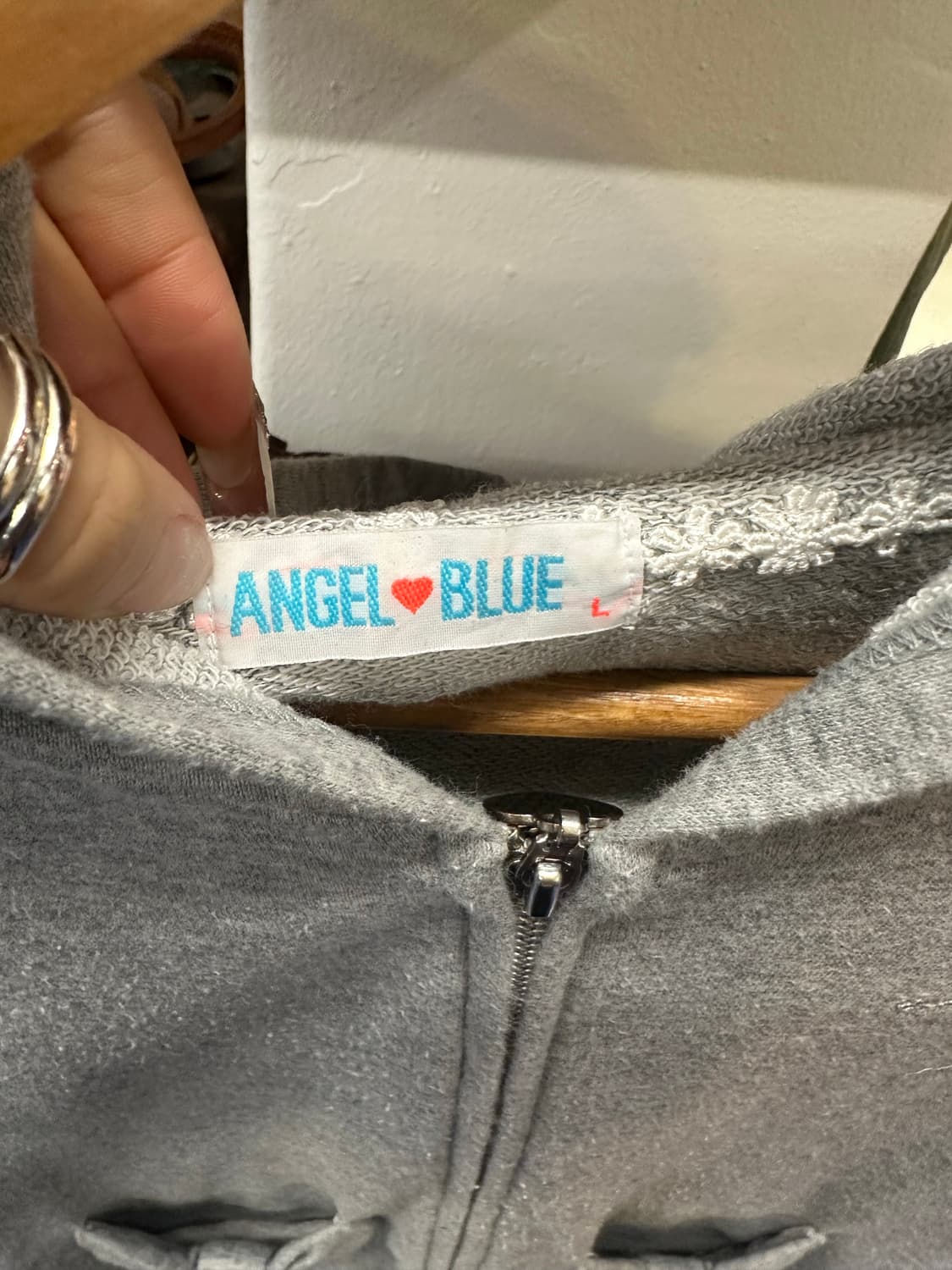Jpn vtg 엔젤 블루 하프 후드 상품이미지6