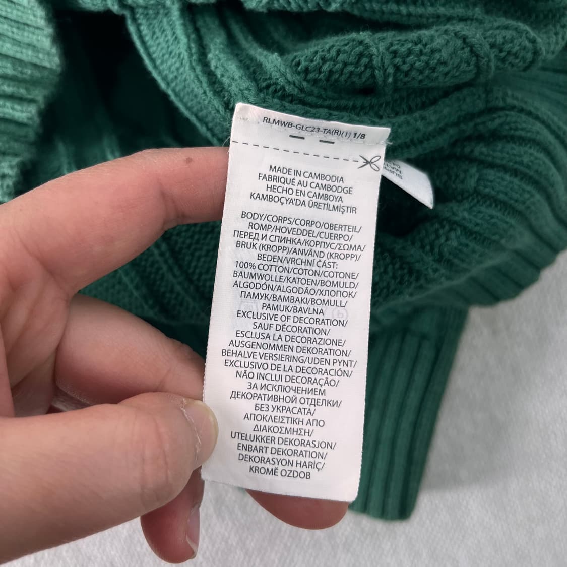 W 95 폴로랄프로렌 코튼 꽈배기 니트 상품이미지5