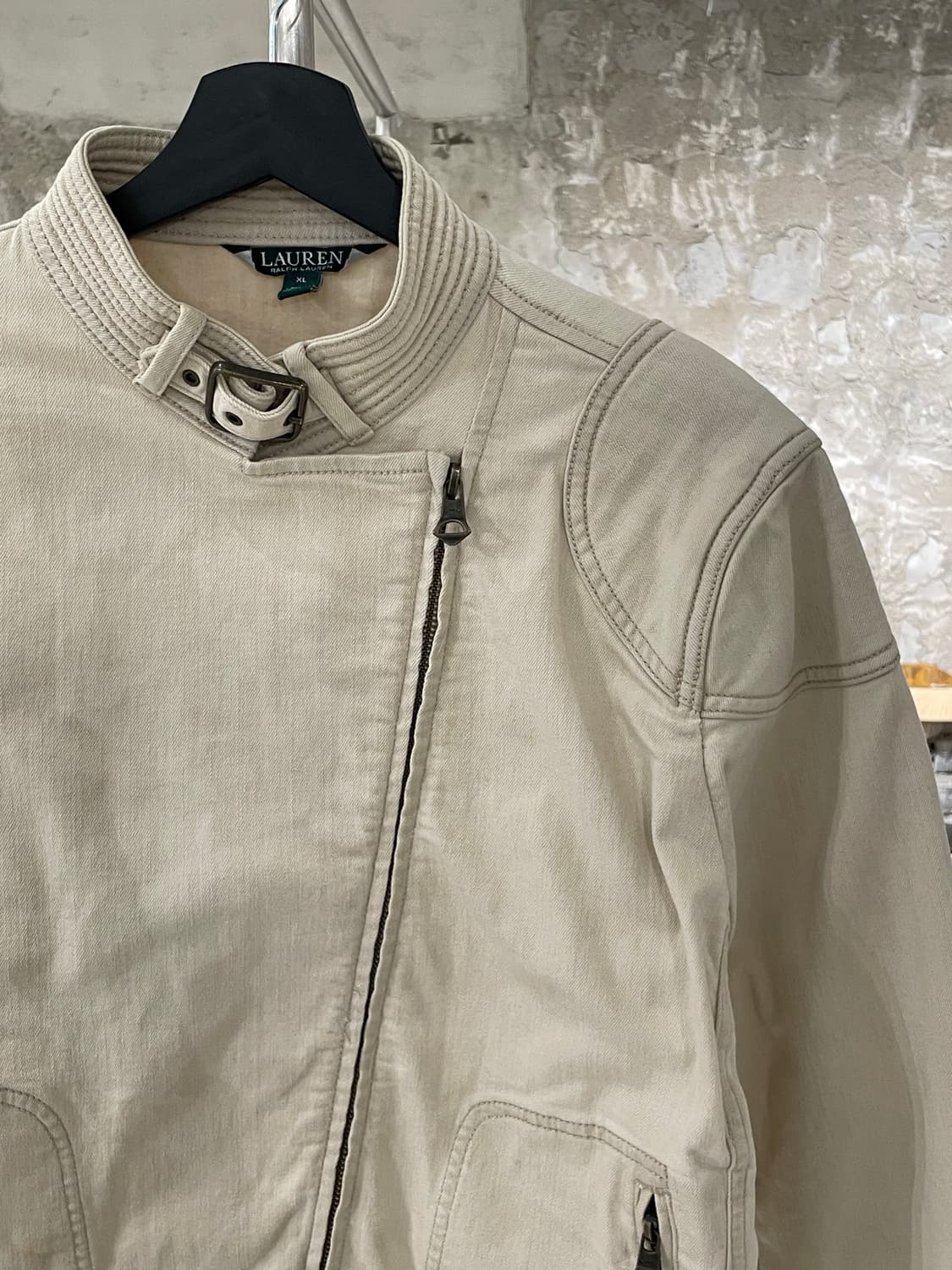 로렌 랄프로렌 크림 유틸리티 바이커 자켓 상품이미지3