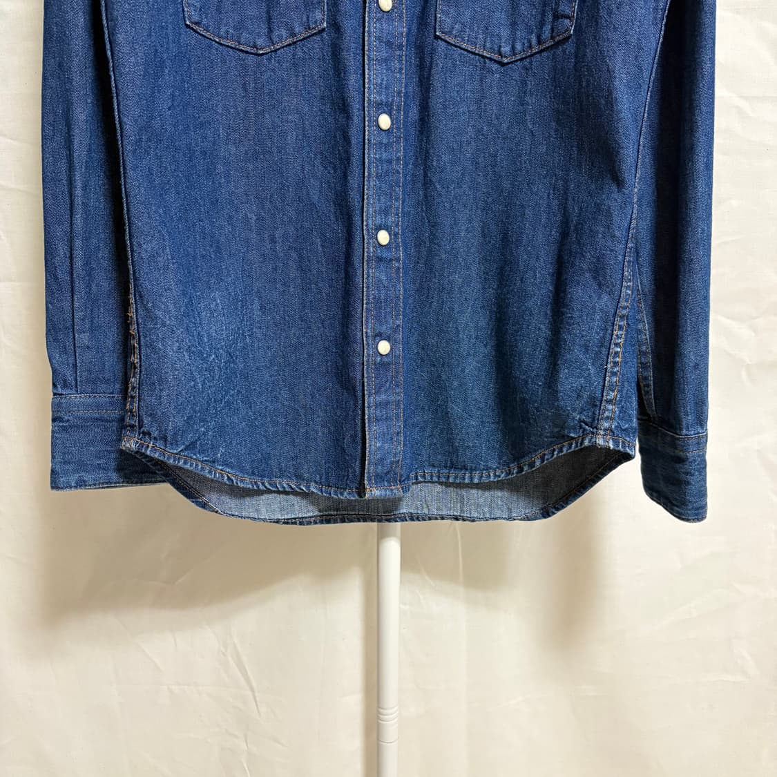 지유 데님 웨스턴 셔츠 / 블루, S 상품이미지3