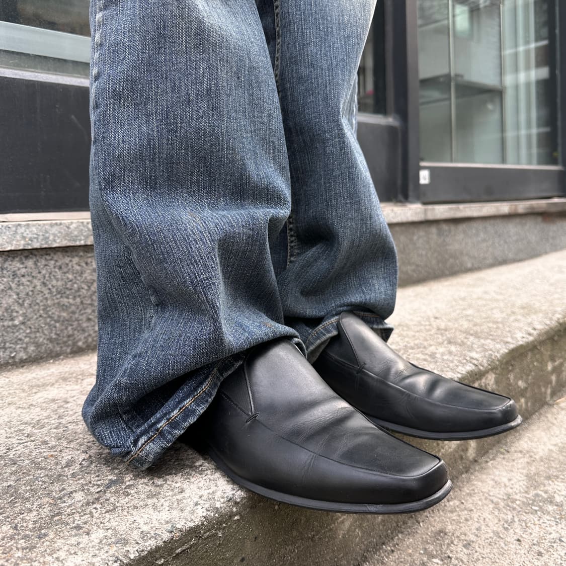 00s 빈티지 프라다 스포츠 스퀘어 토 로퍼 상품이미지1