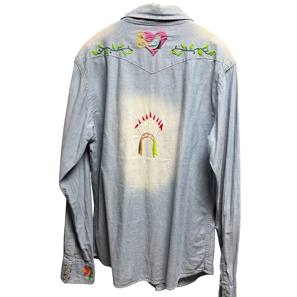 아메리칸 빈티지 데님 자수 셔츠 M 상품이미지4