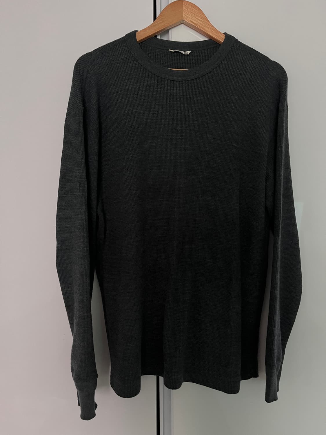 4) 오라리 24aw 울 코튼 써멀 와플 니트 롱슬리브 상품이미지6