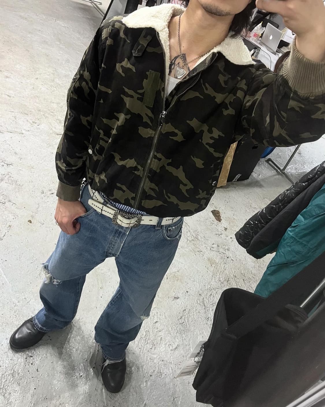 gorge camo boa bomber jacket 상품이미지3