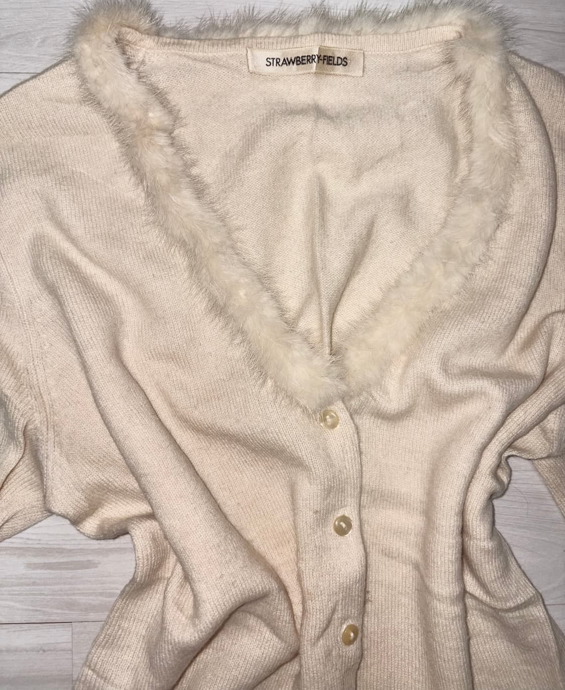 베이지 페어리 히피 퍼 가디건 라떼갸루 히메갸루 오네갸루 로걀 크루빈티지 상품이미지2