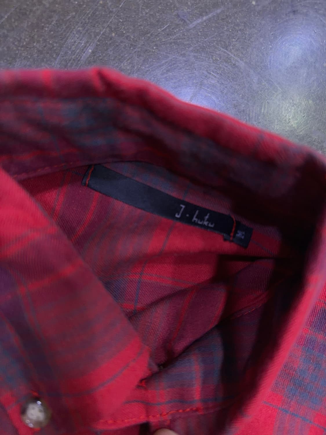 제이후쿠 레드 체크 캐쥬얼 셔츠 남방 M 상품이미지6