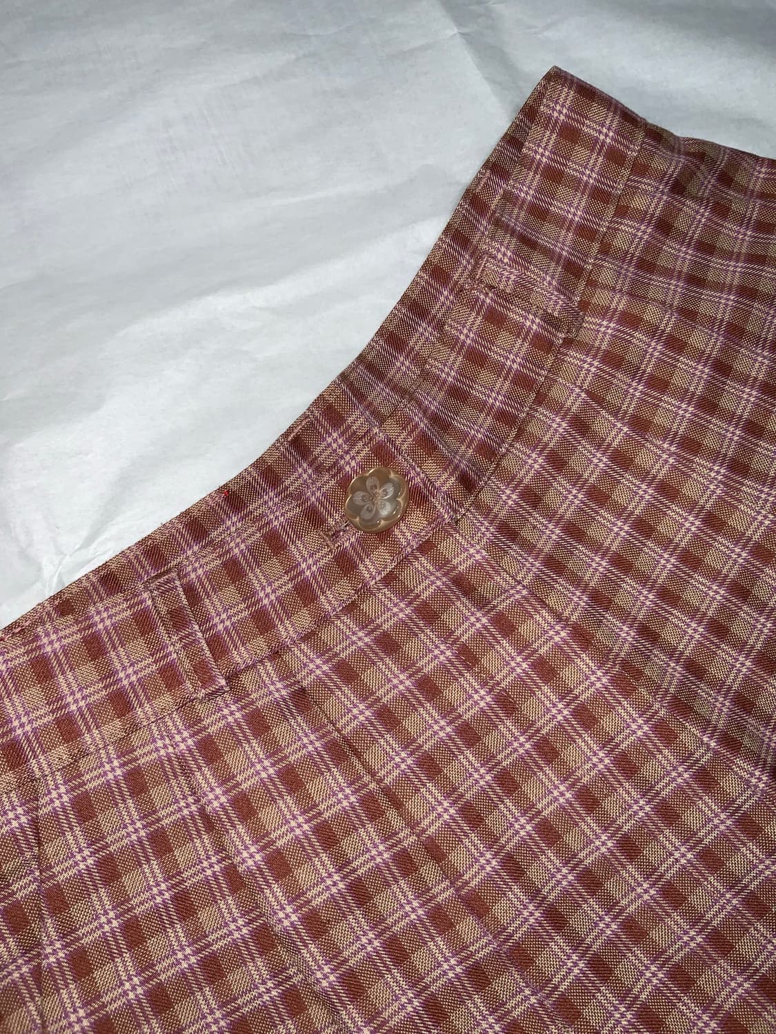 스컬프터 체크 핀턱 팬츠 S 상품이미지2