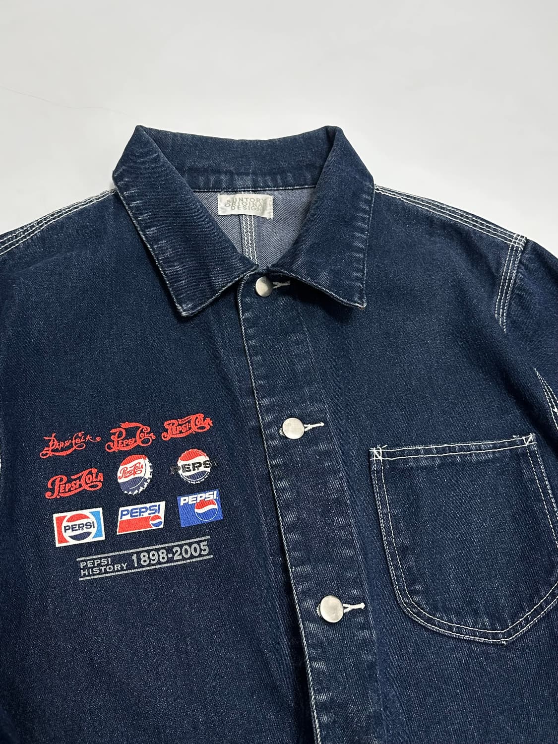 SUNTORY X PEPSI 워크 데님 초어자켓 일본빈티지 상품이미지3