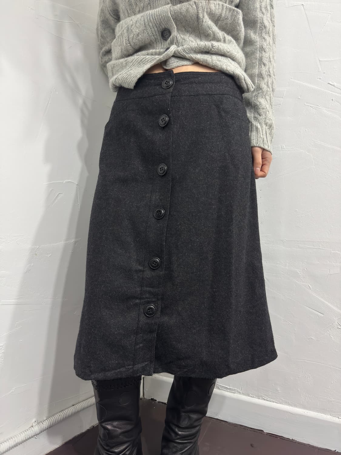 creel button midi skirt 상품이미지2