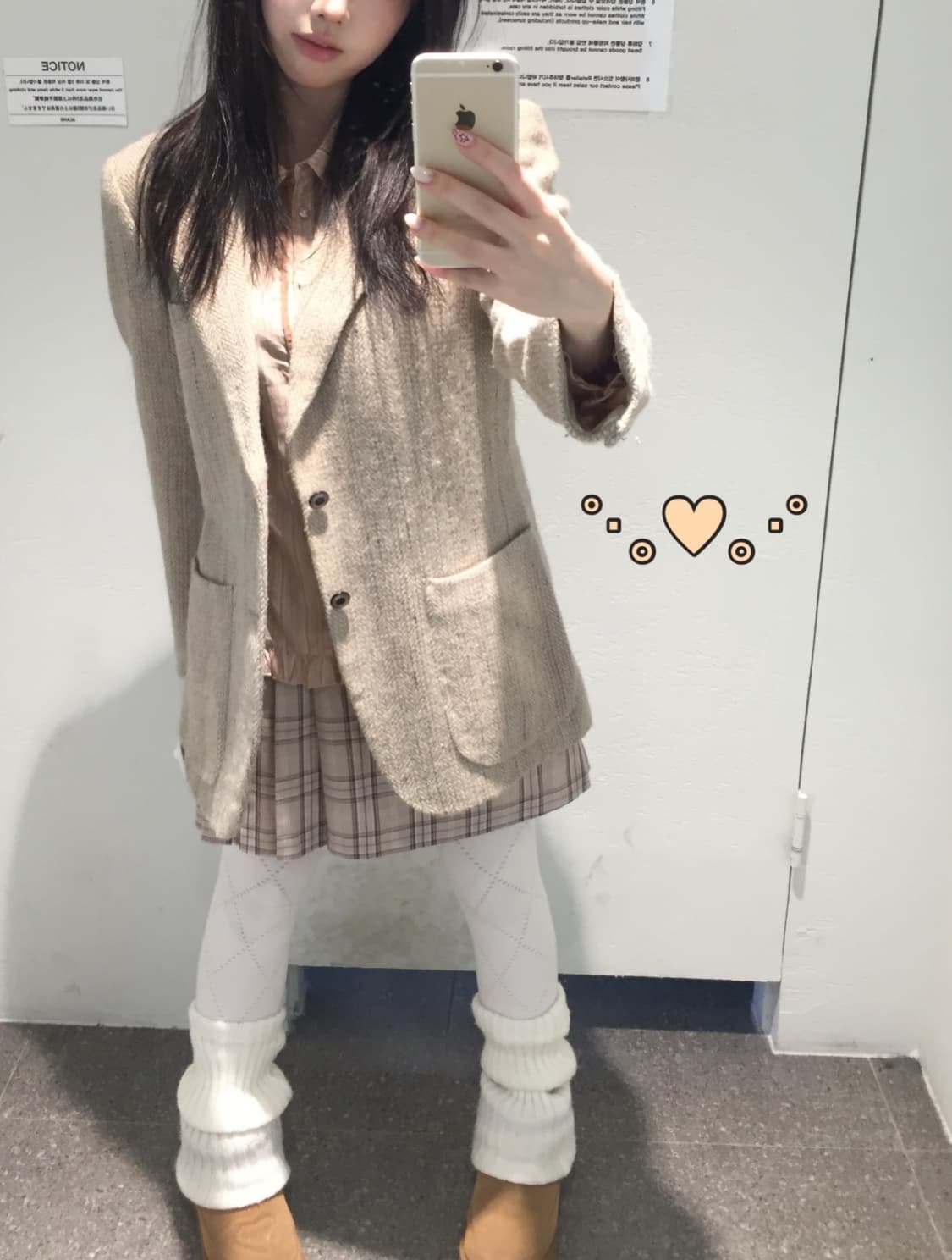 빈티지 라떼 프레피 코디 세트 상품이미지3