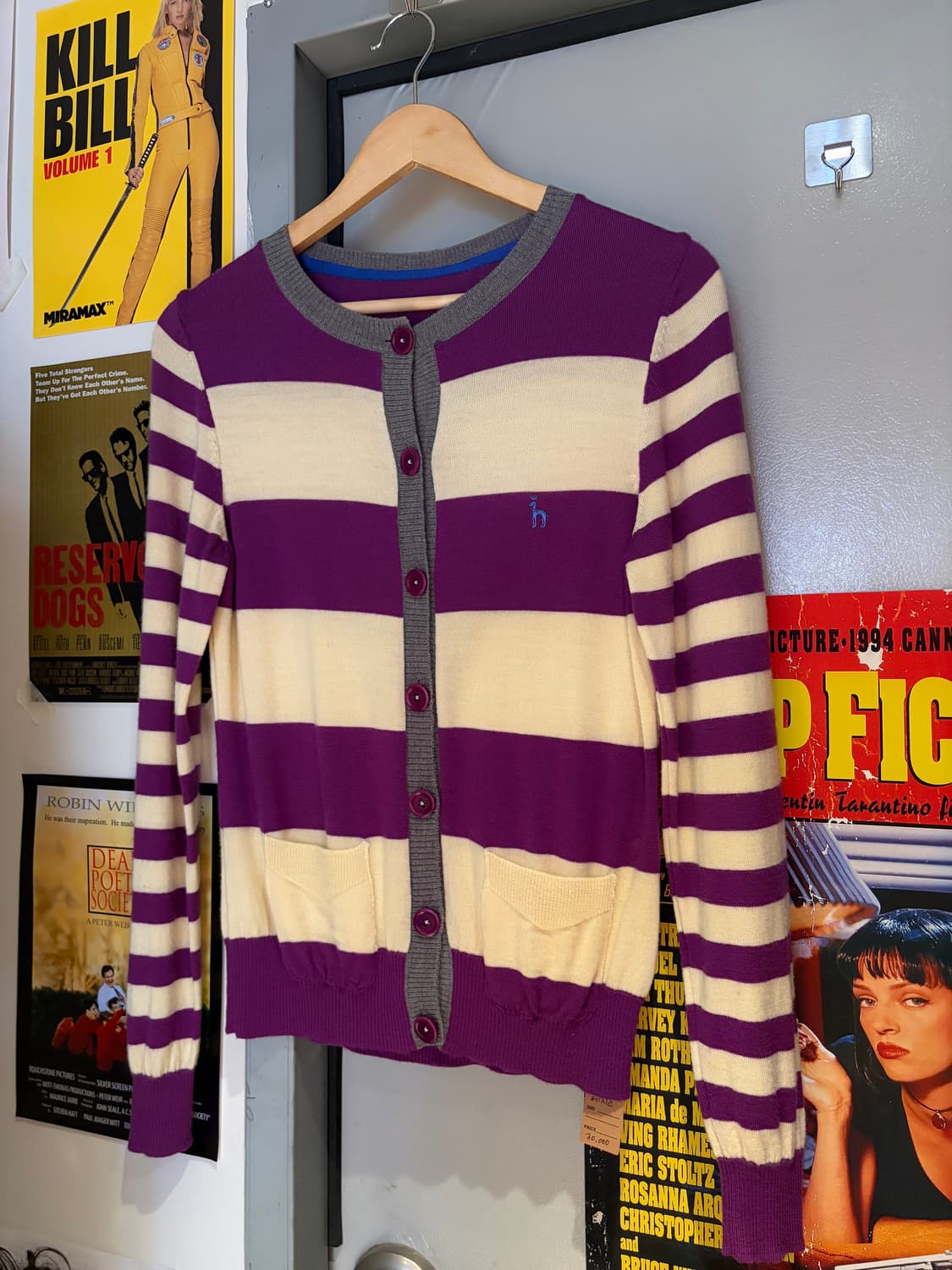 헤지스 스트라이프 니트 가디건 상품이미지1