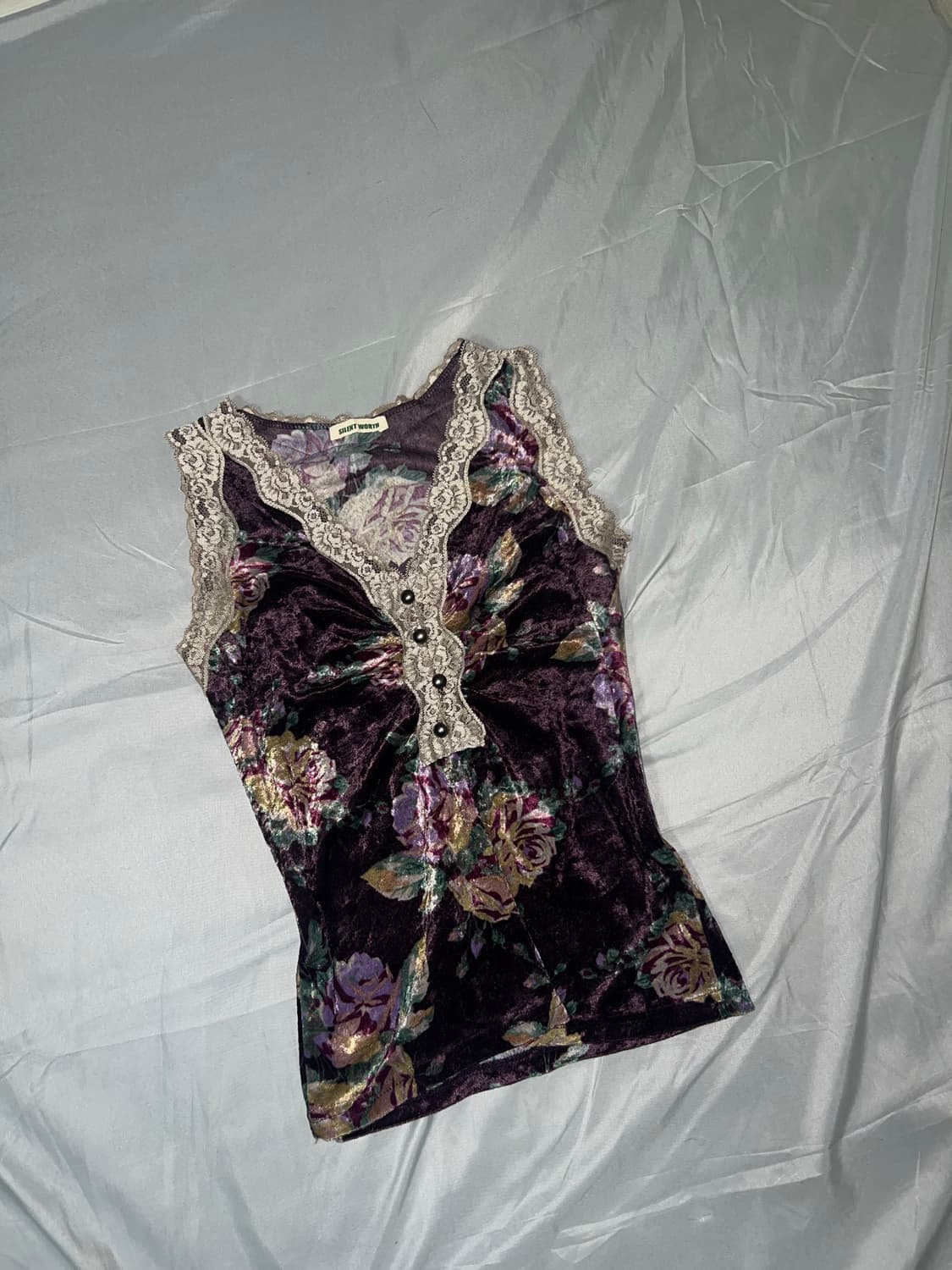 ✨vintage purple flower pattern sleveless 상품이미지3