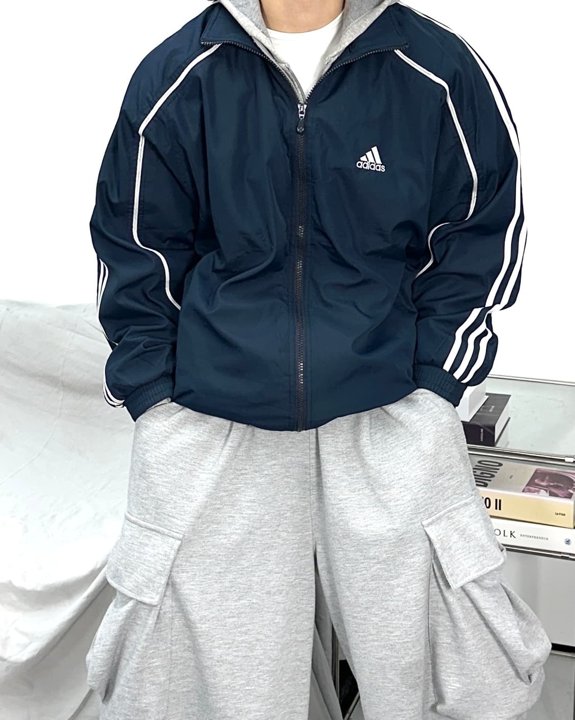 아디다스 90s 네이비 바람막이 점퍼 XL 상품이미지1