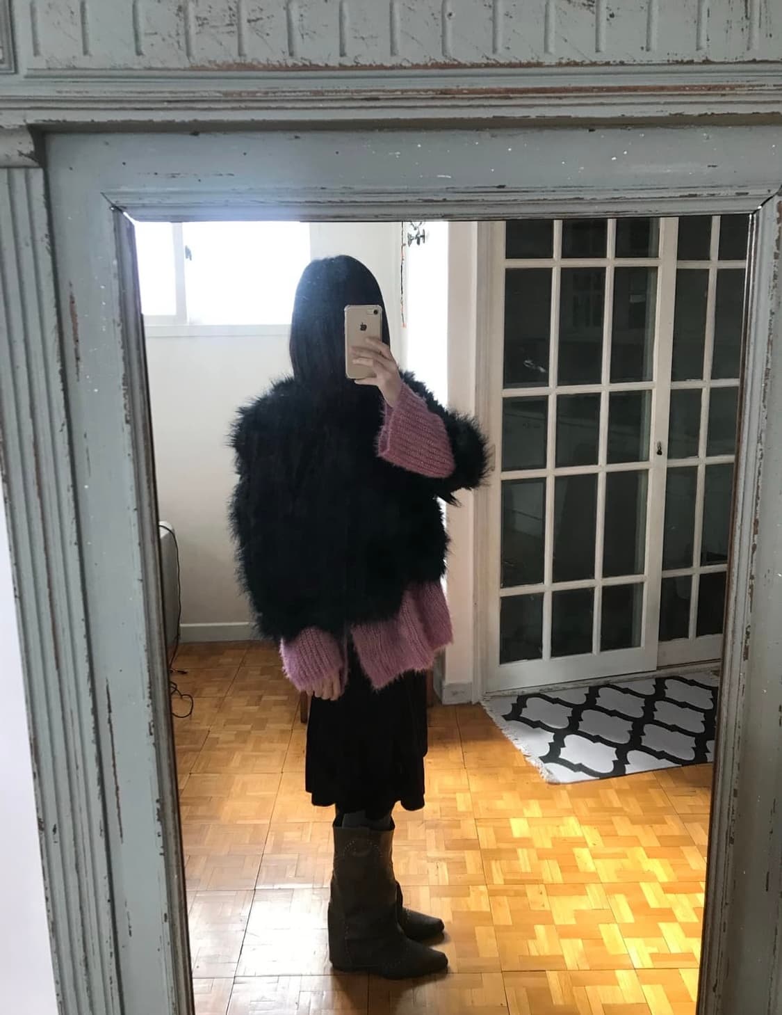 vintage black fur jacket 상품이미지5