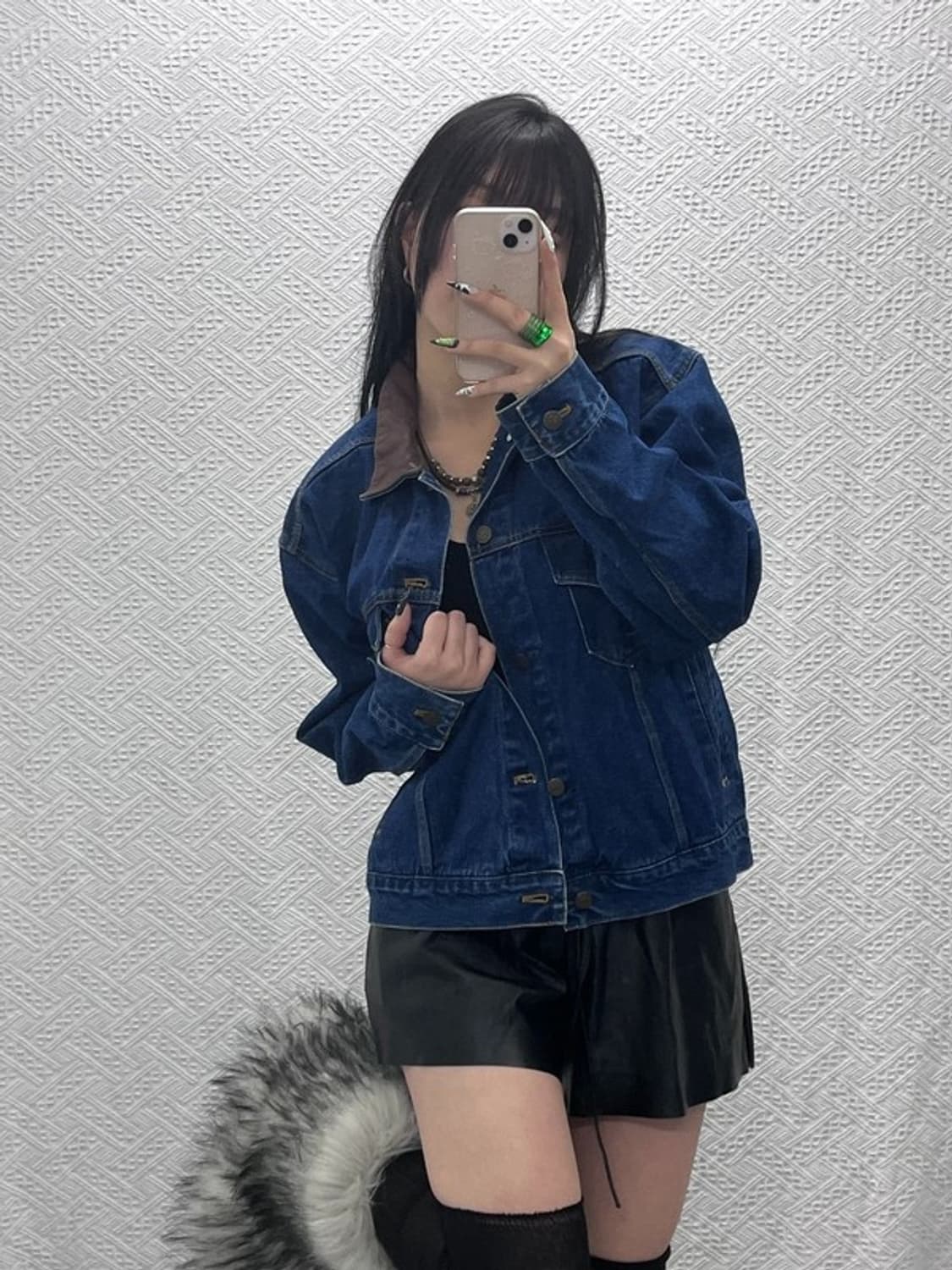 말보로 컨트리 스토어 캐주얼시크 레더카라 데님자켓 M C08564 상품이미지2