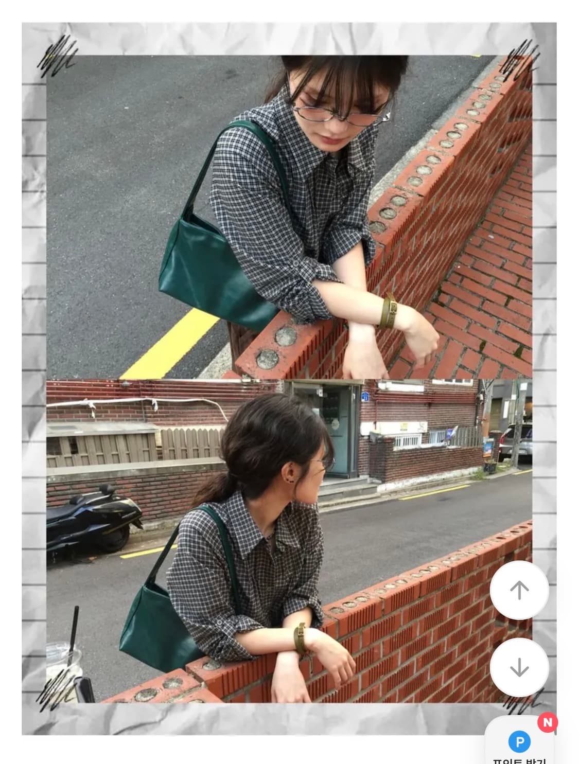 모래하우스 체크 롤업 셔츠 블랙 상품이미지2