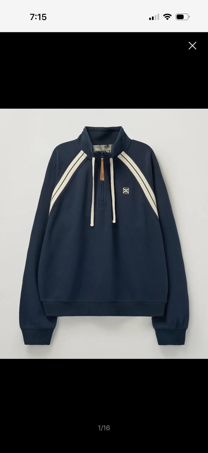세터 로턴 하프 집업 스웨트셔츠 네이비 L 상품이미지1