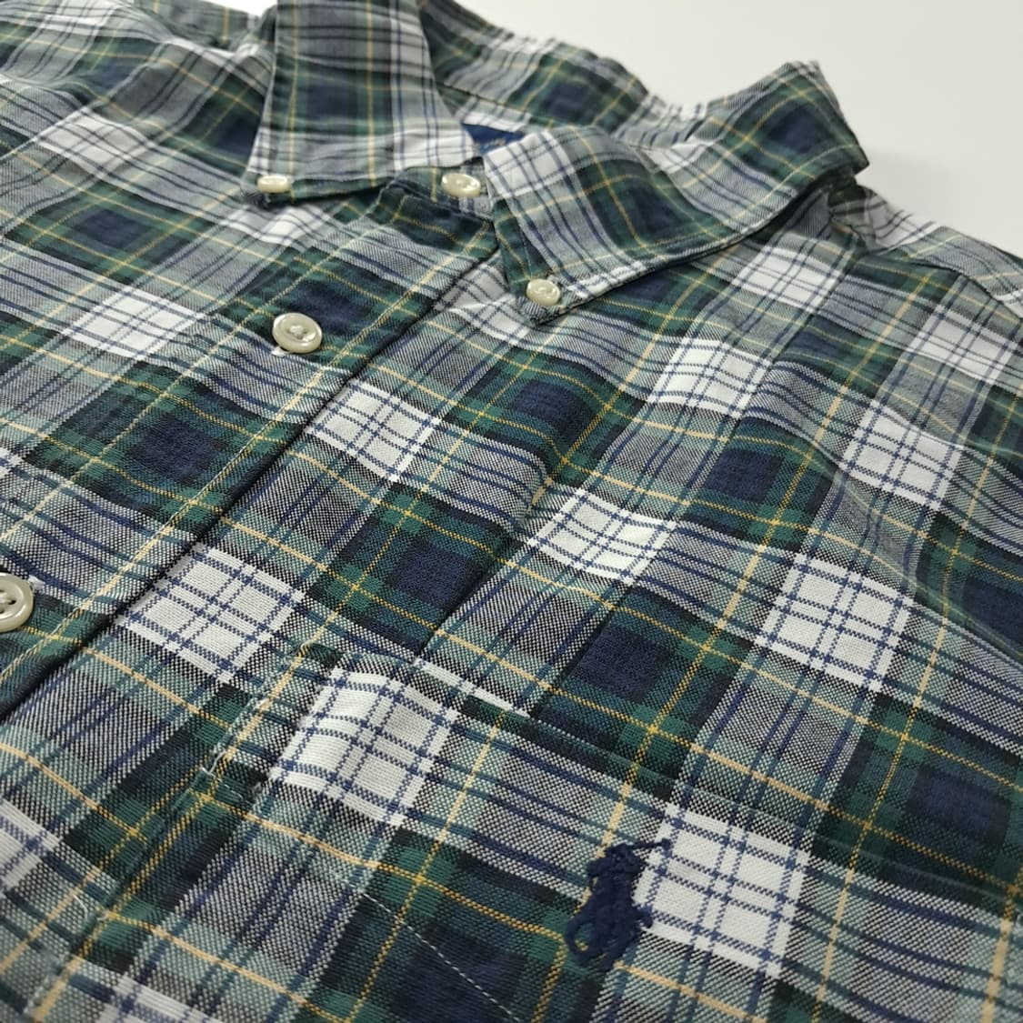 CK412 XL 폴로 90s 클래식 타탄체크 반팔 셔츠 남방 상품이미지4