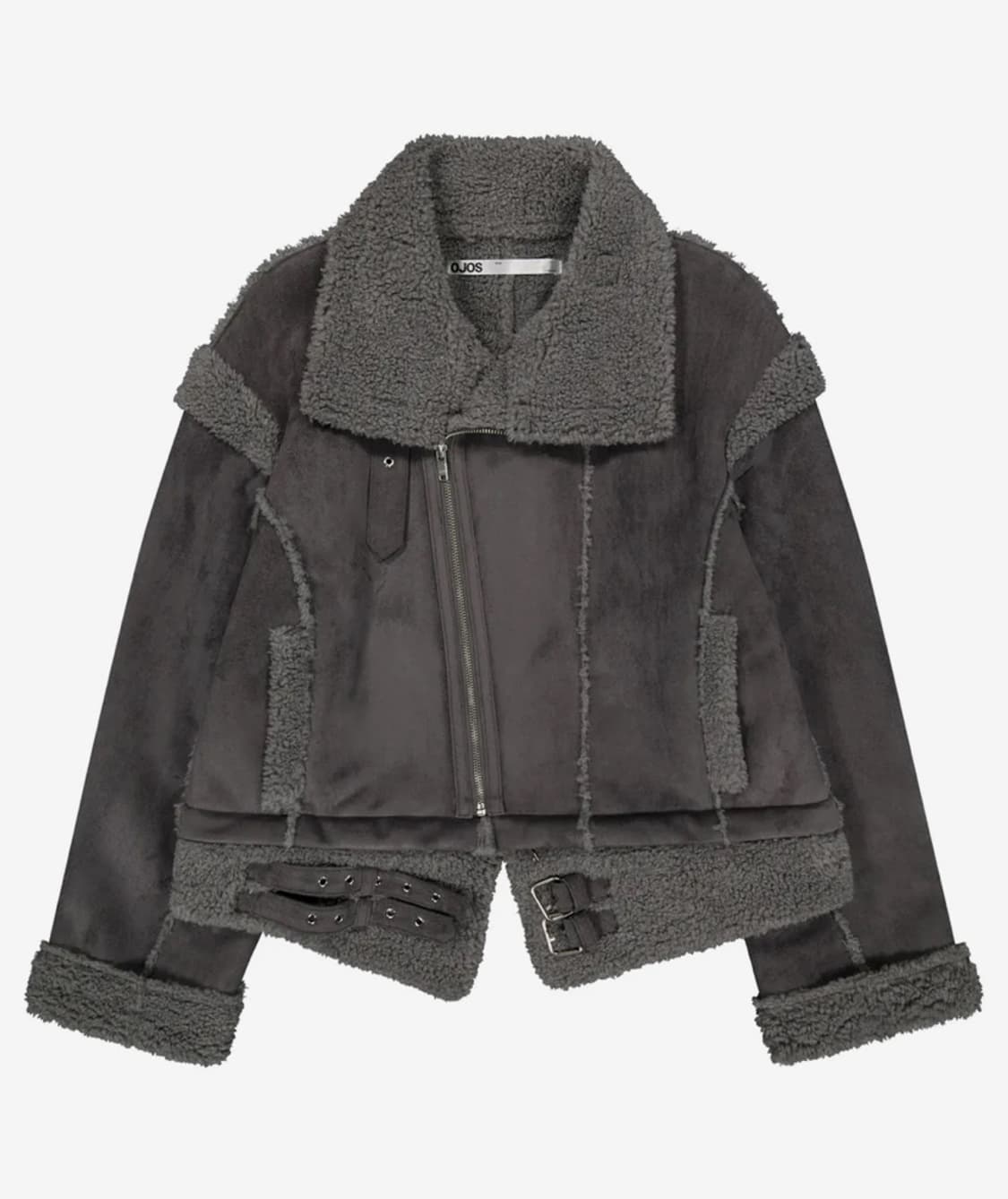 오호스 퍼 시어링 자켓 무스탕 차콜 교환 상품이미지1