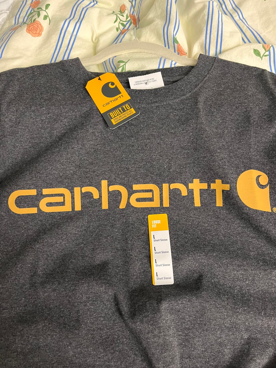 [새상품/미국직배송] 칼하트 루즈핏 헤비웨이트 로고 반팔 티셔츠 - 차콜 상품이미지3