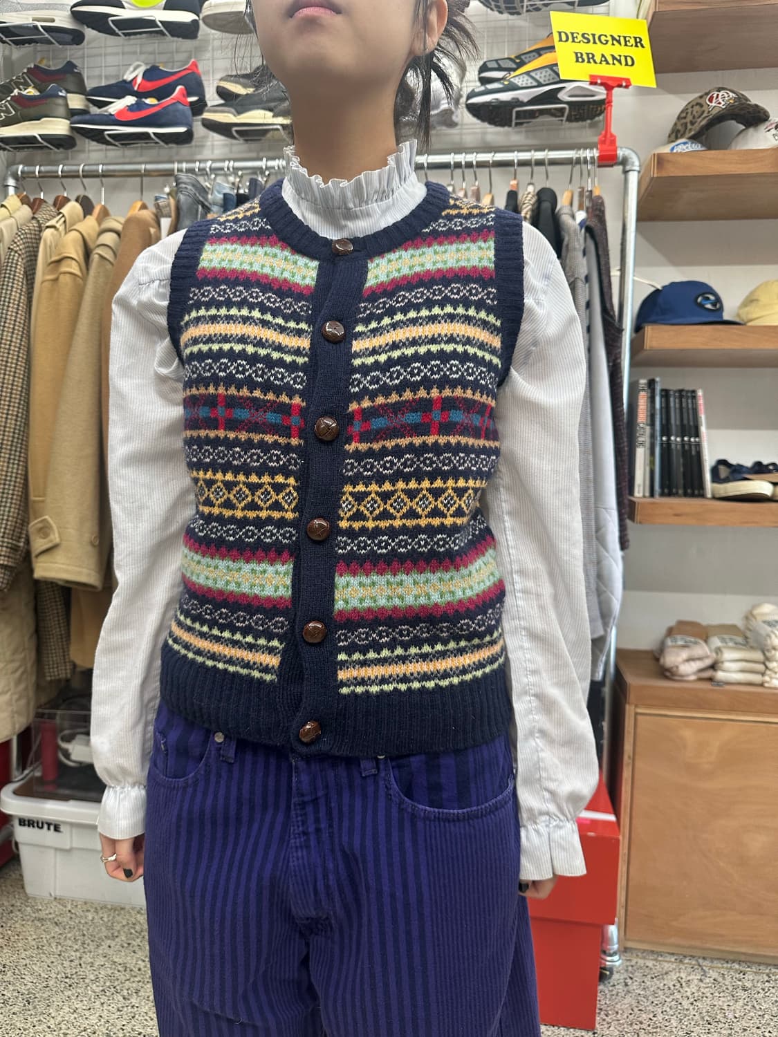 빔즈보이 페어아일 울 베스트 가디건 상품이미지7