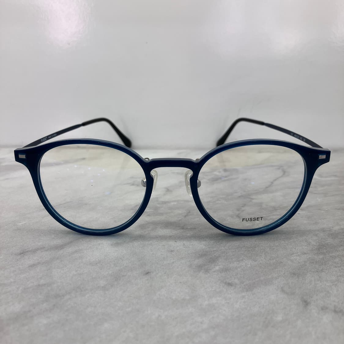 C63 FUSSET 블루 라운드 콤비 뿔테 안경 상품이미지6