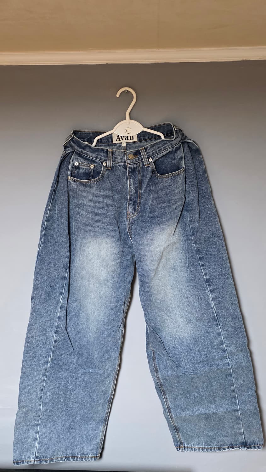 [어반드레스] 와이드 데님 팬츠 (블루) 상품이미지2