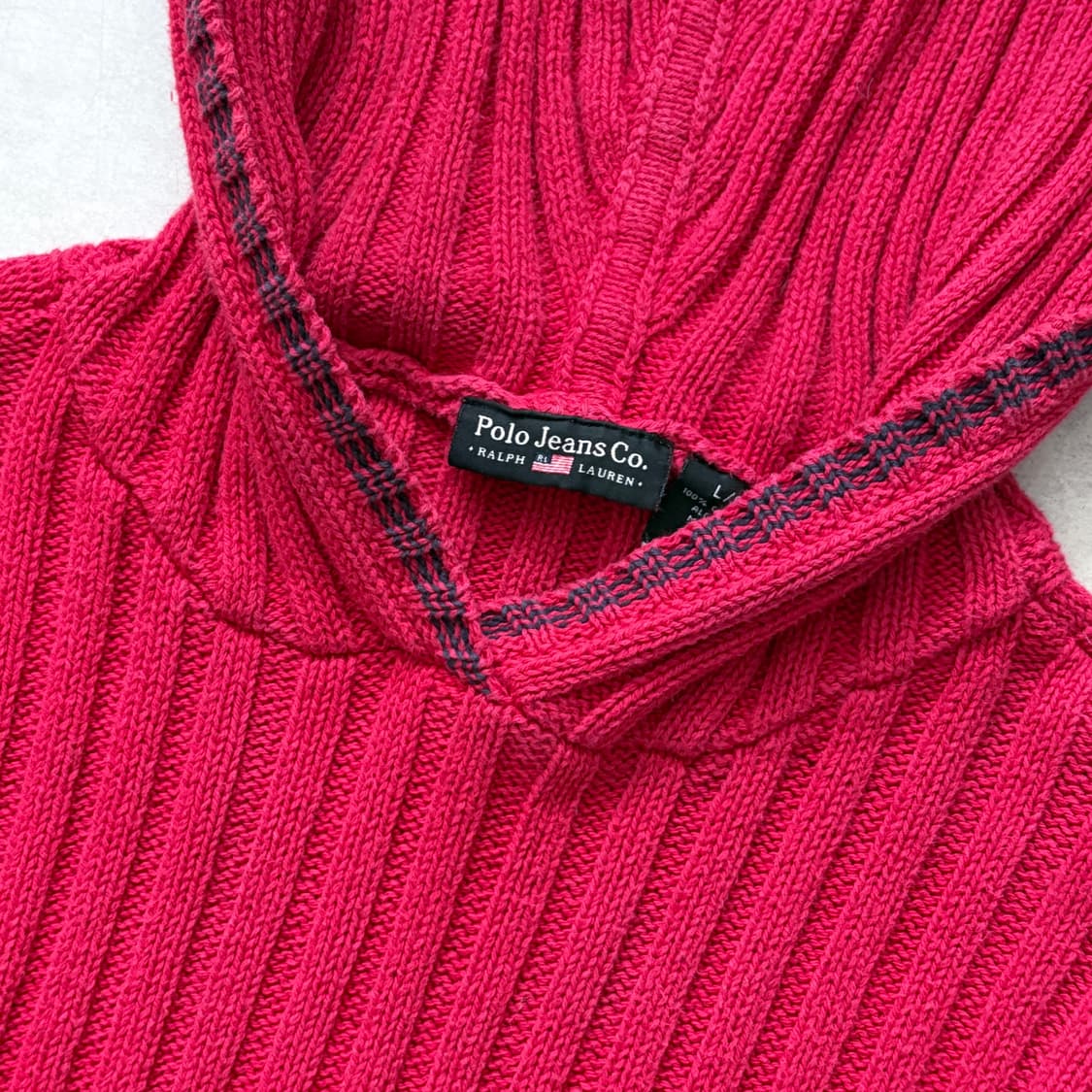 우먼즈) 폴로 진스 골지 코튼 후디 상품이미지5