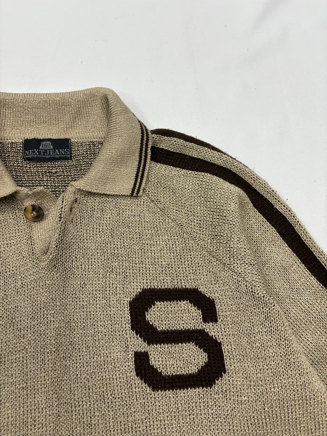 빈티지 클래식 S 레터 카라 니트 Knit 상품이미지5