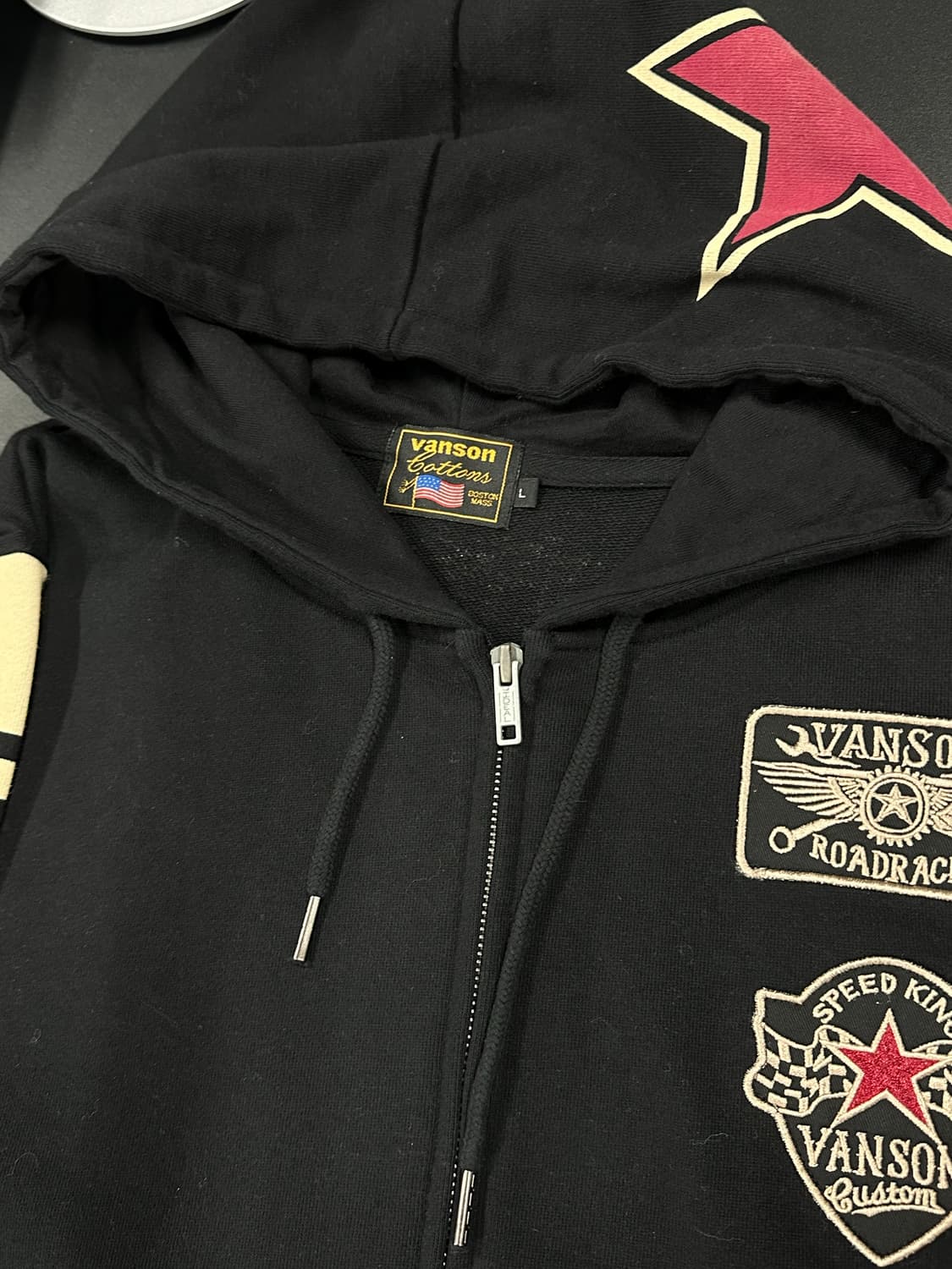 벤슨 레더 스타 패치 후드 집업 상품이미지7