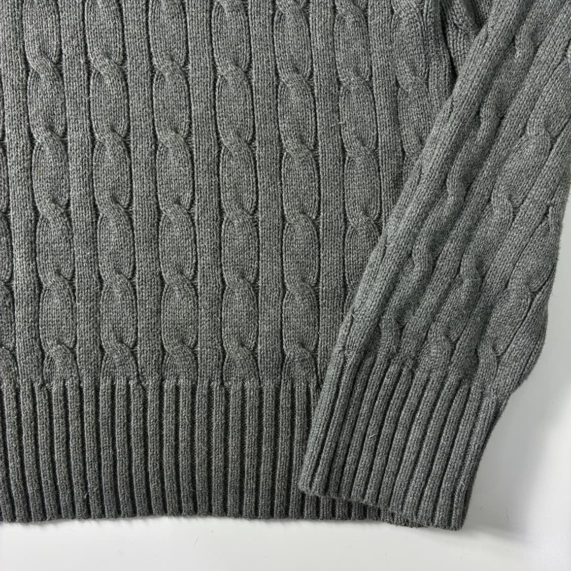 Polo  폴로 랄프로렌 자수 코튼 그레이 꽈배기 니트   상품이미지4