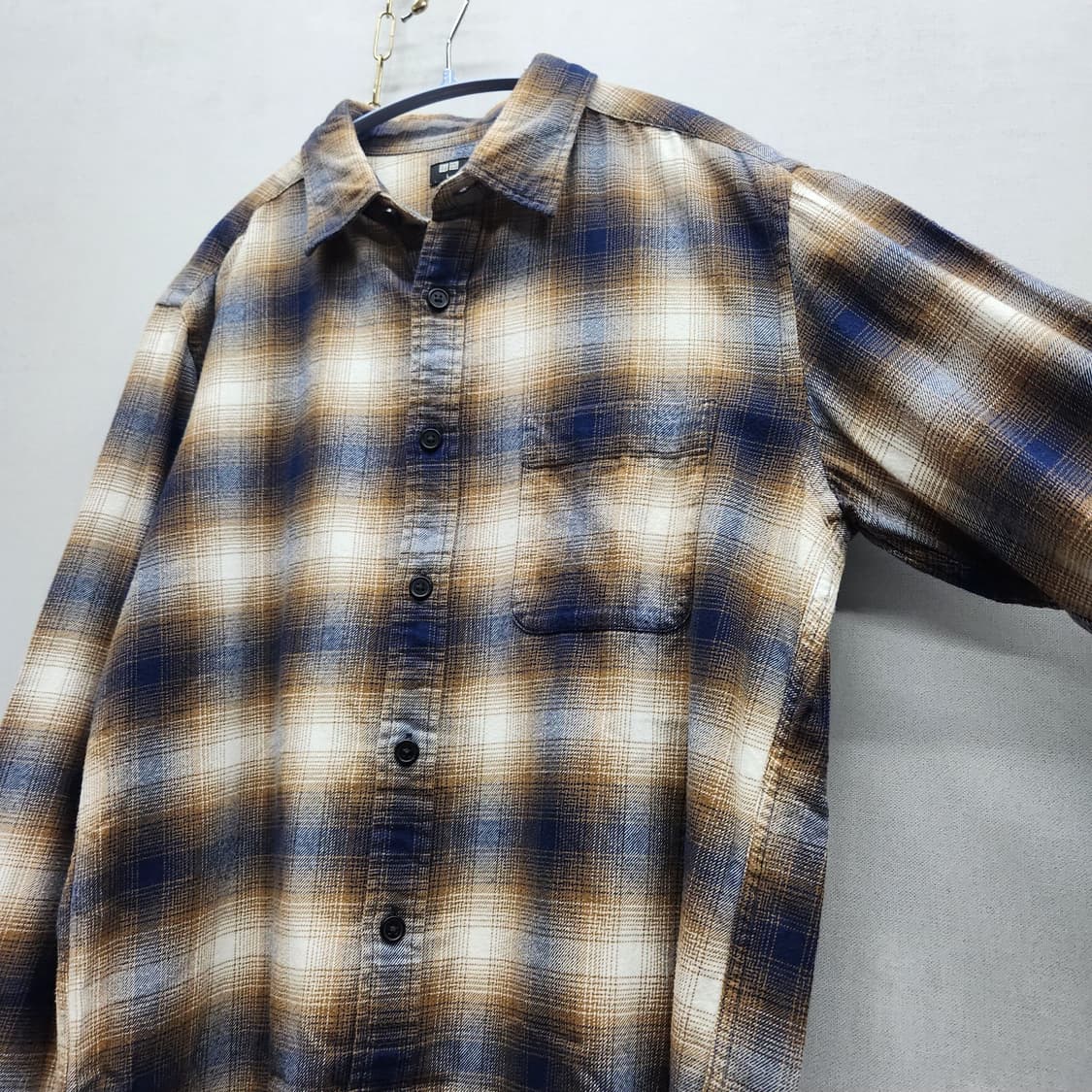 유니클로 플란넬 체크 셔츠 L(L) 상품이미지3