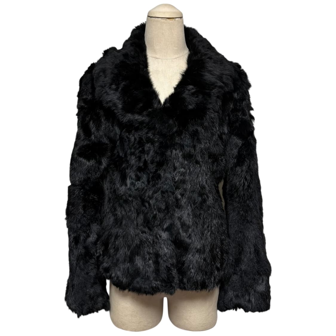 3750 블랙 토끼털 퍼자켓 상품이미지1